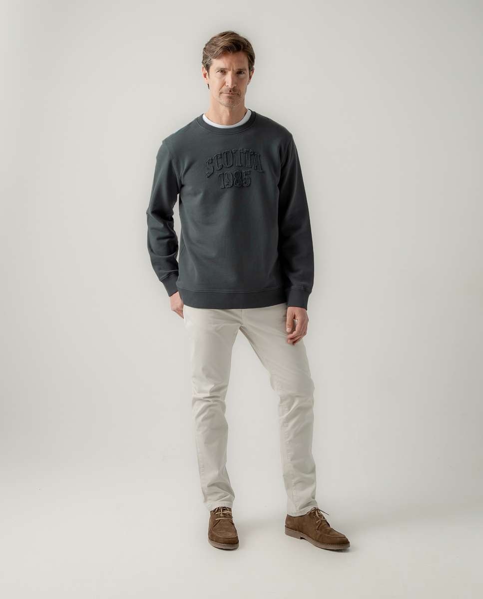 Sudadera sin capucha de hombre gris - Scotta 1985 - Azul denim Azul denim-3