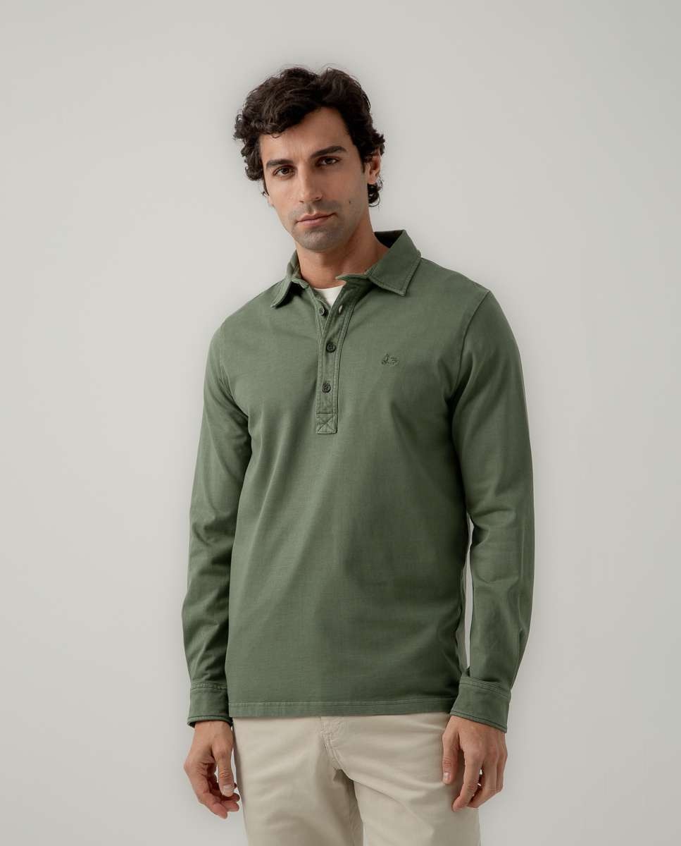 Imagen 0 de Polo de hombre de manga larga Kaki