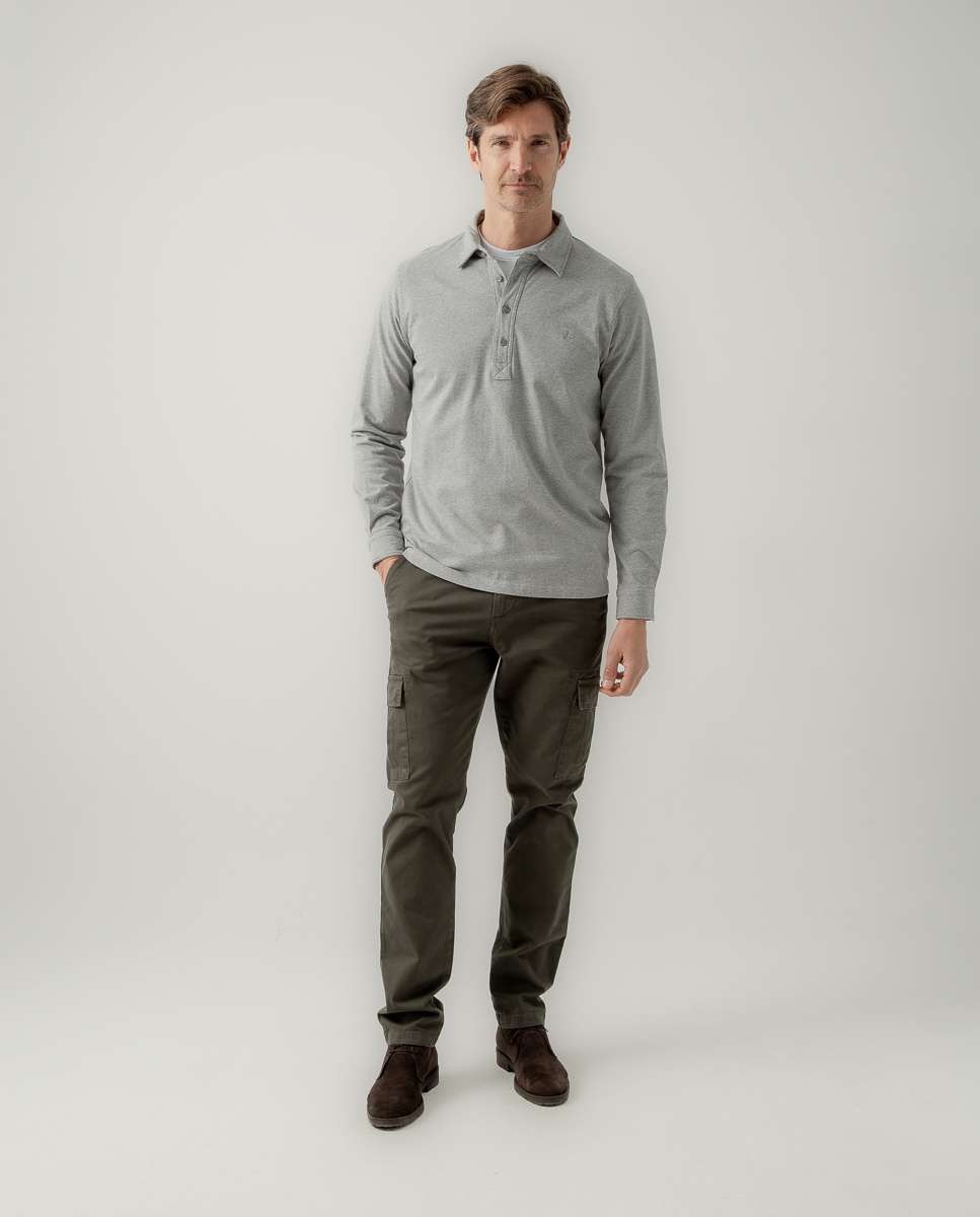 Polo de hombre de manga larga - Scotta 1985 - Gris Gris-4