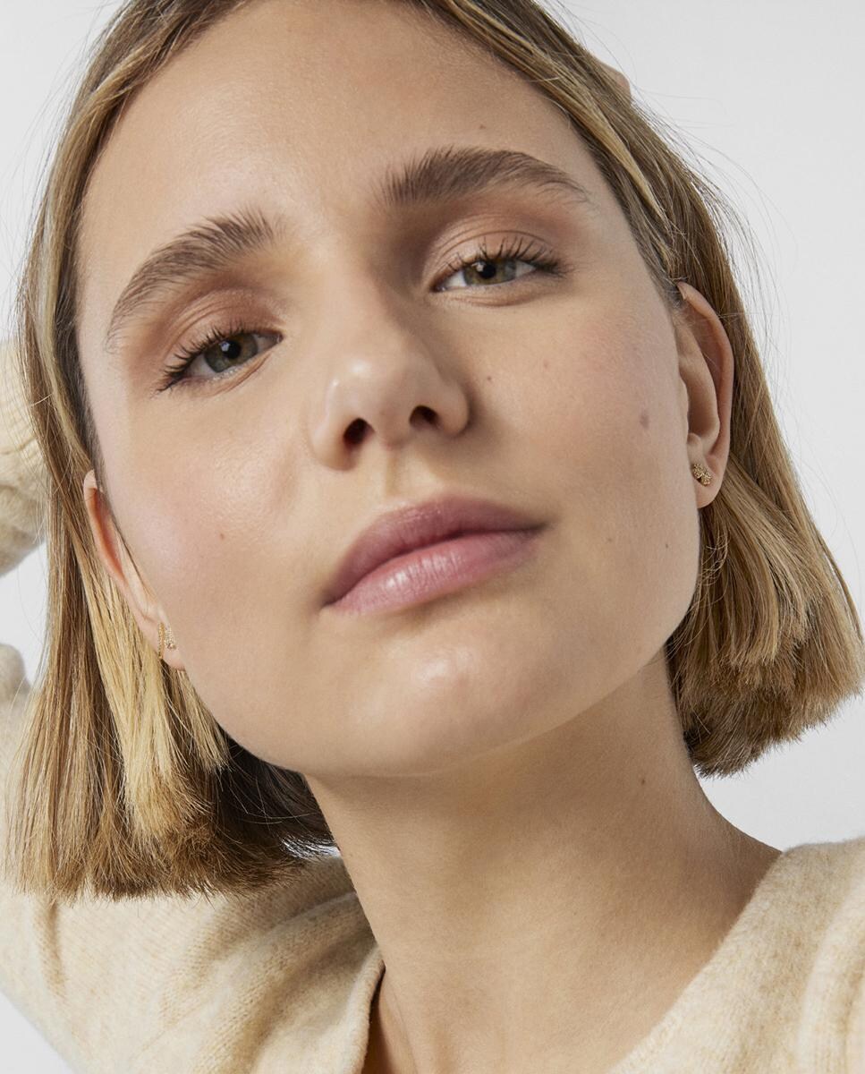 Pendientes Good Vibes trébol de cuatro hojas de oro amarillo y