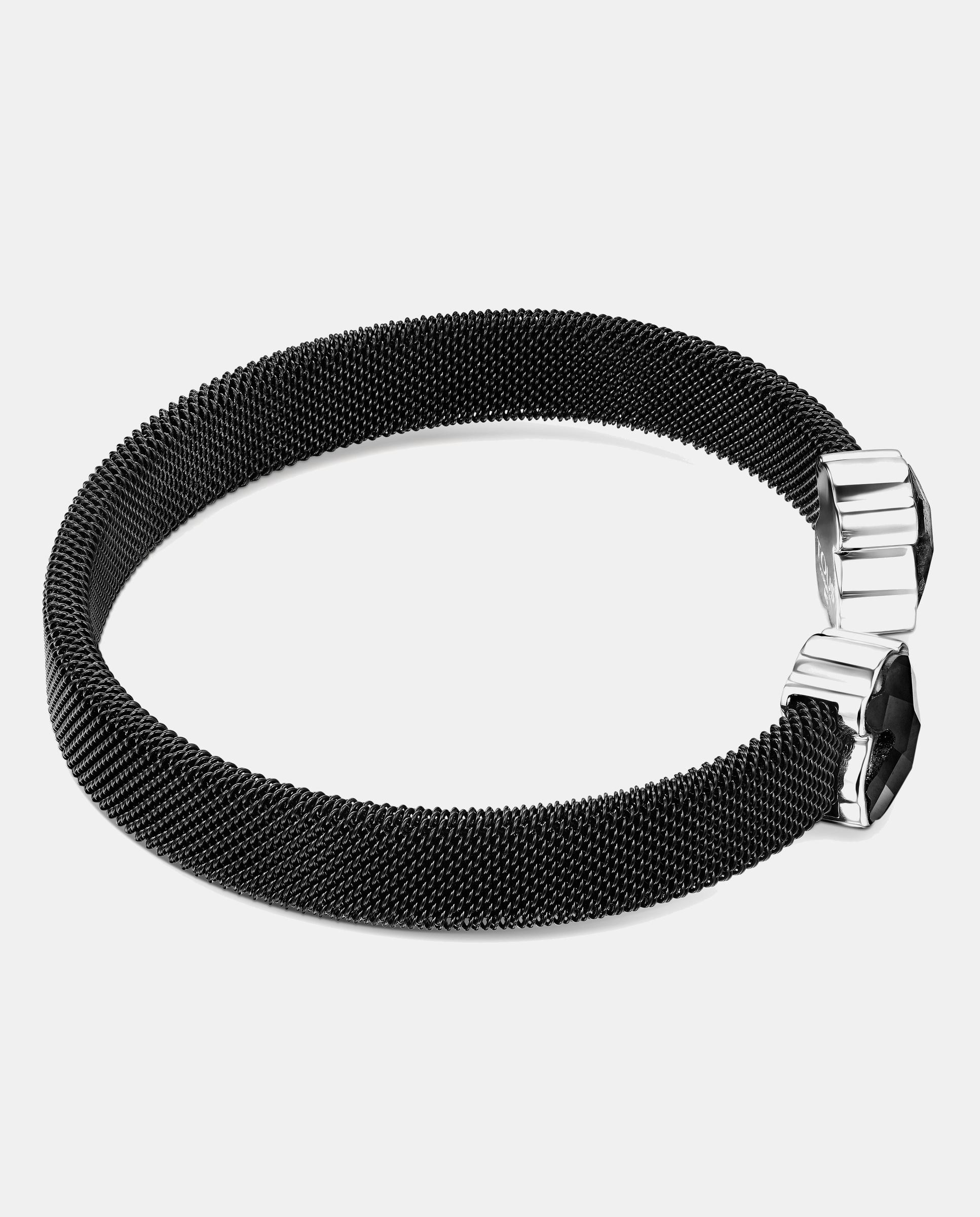 Pulsera mesh color de acero ip con osos y ónix - Tous - Negro Negro-2