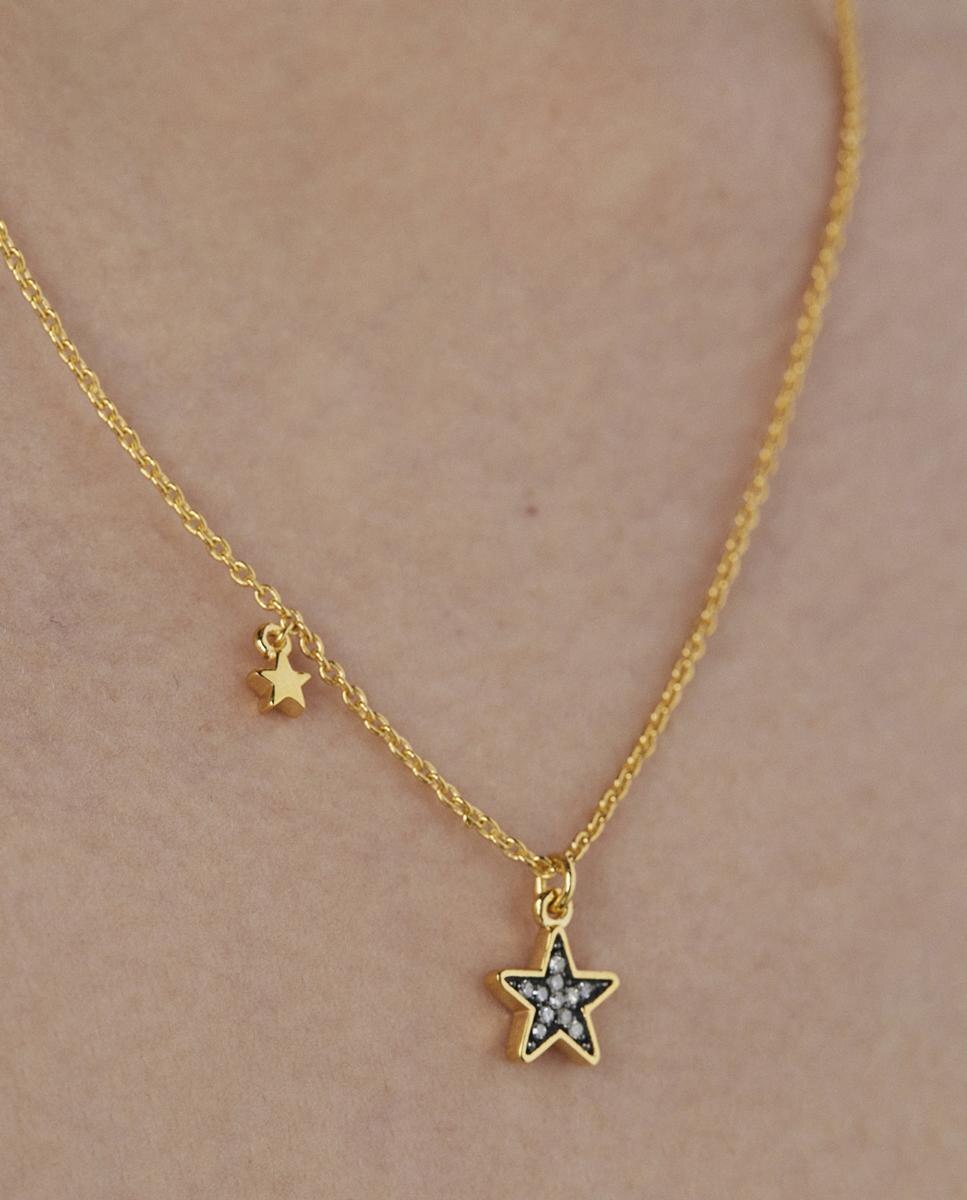 Imperativo Posible Retorcido Collar Nocturne con baño de oro 18 kt sobre plata con estrella de diamantes · Tous Imperativo Posible Retorcido Collar Nocturne con baño de oro 18 kt sobre plata con estrella de diamantes · Tous