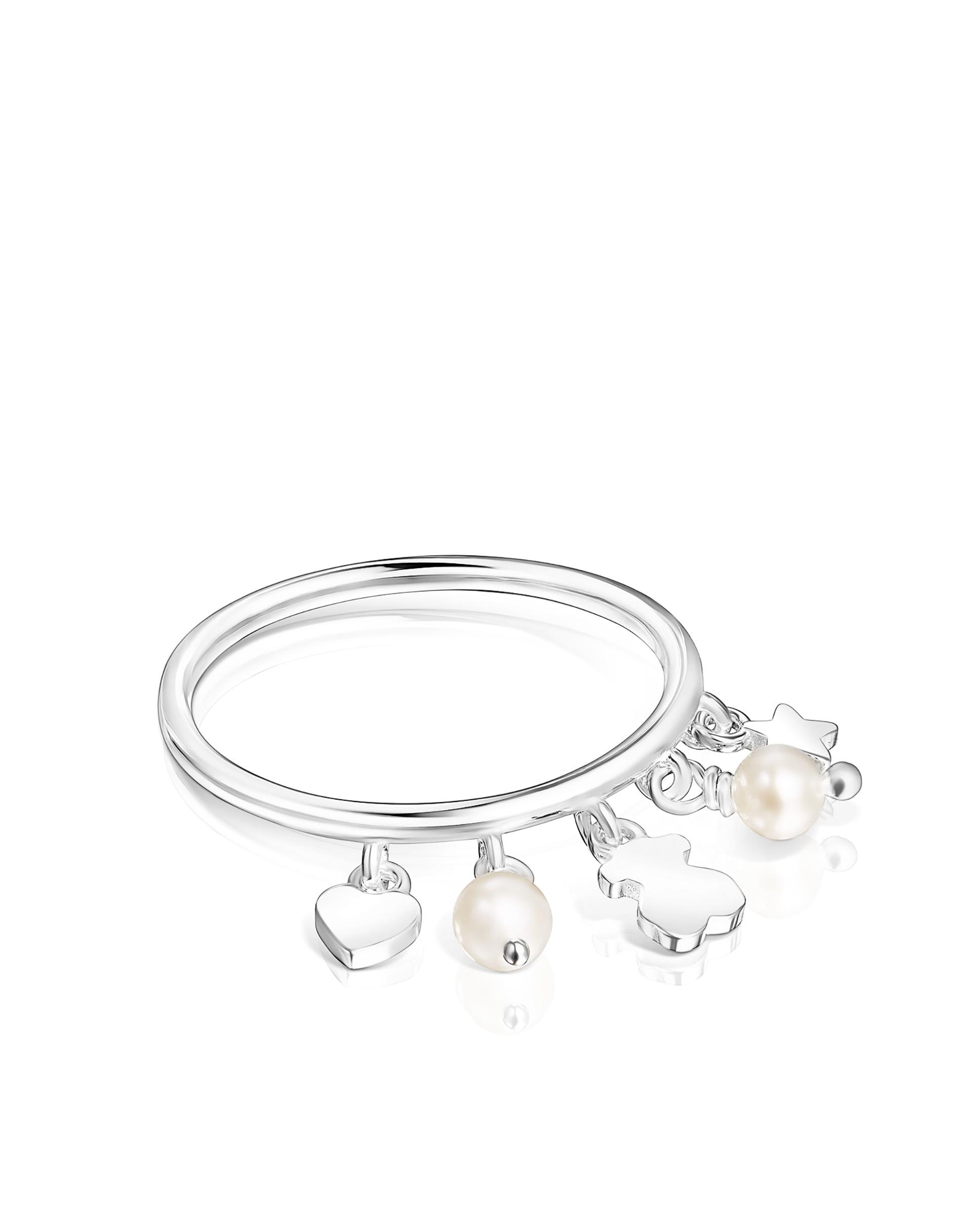 Anillo de acero negro con ónix color con dos osos - Tous - Blanco Blanco-2