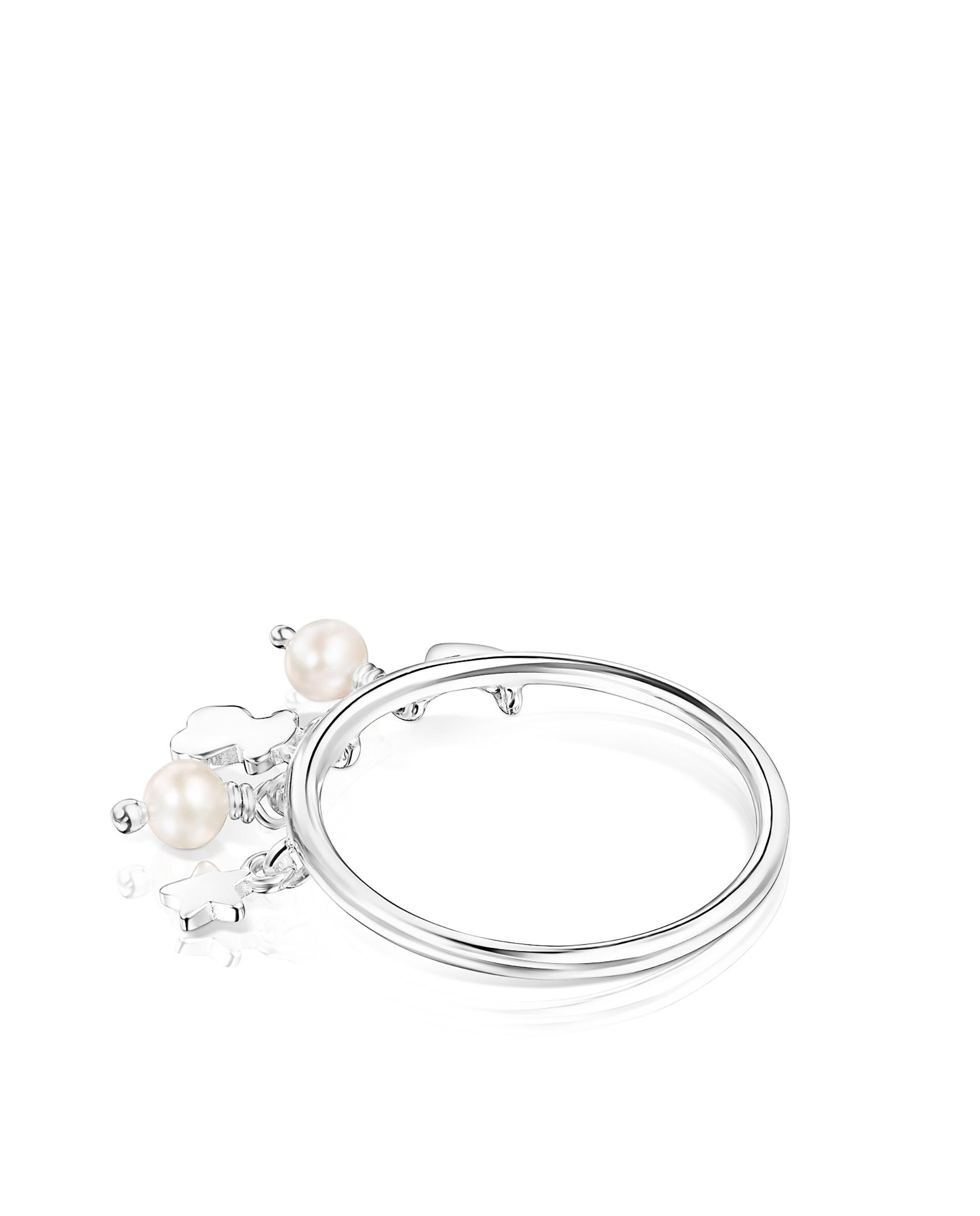Anillo de acero negro con ónix color con dos osos - Tous - Blanco Blanco-3