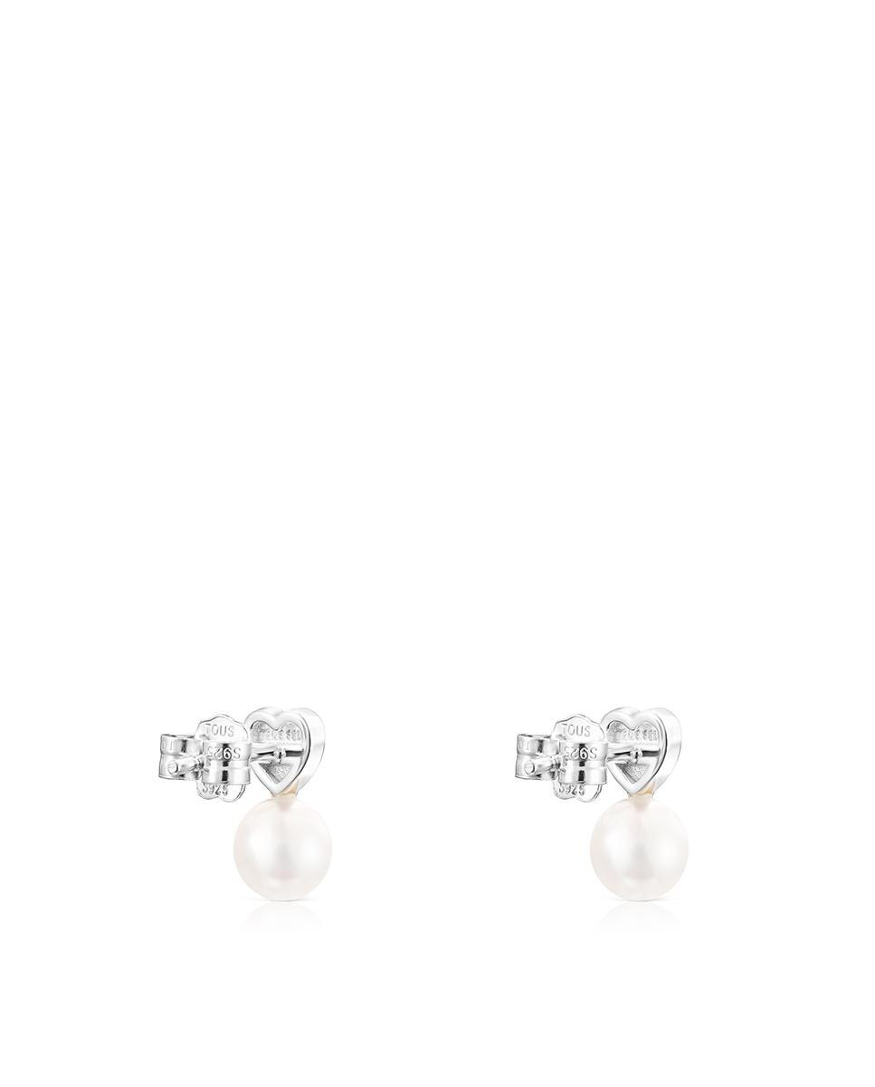 Pendientes puppies de plata con corazón y perla - Tous - Blanco Blanco-3