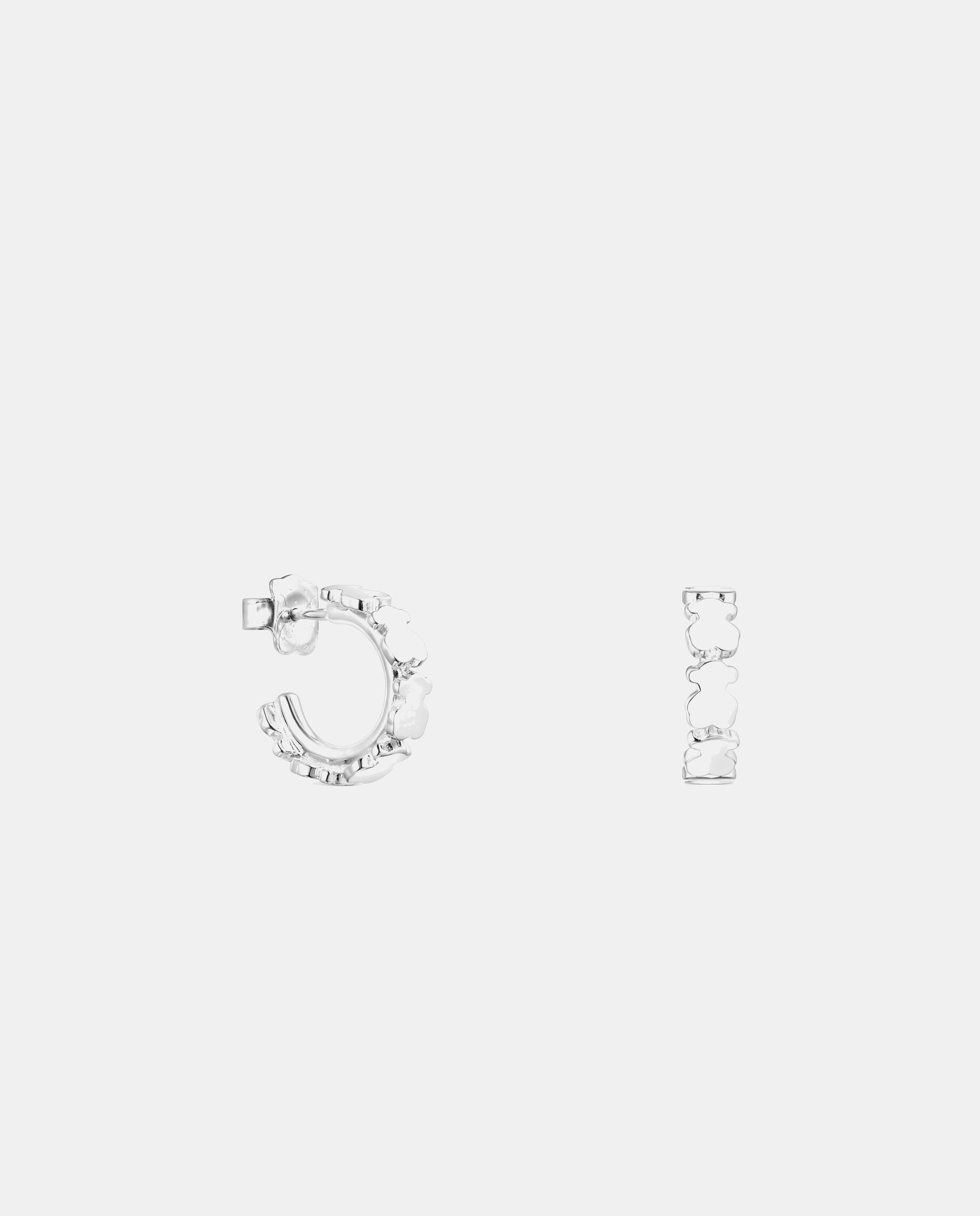 Pendientes de aro straight de plata con osos - Tous - Plateado Plateado-1