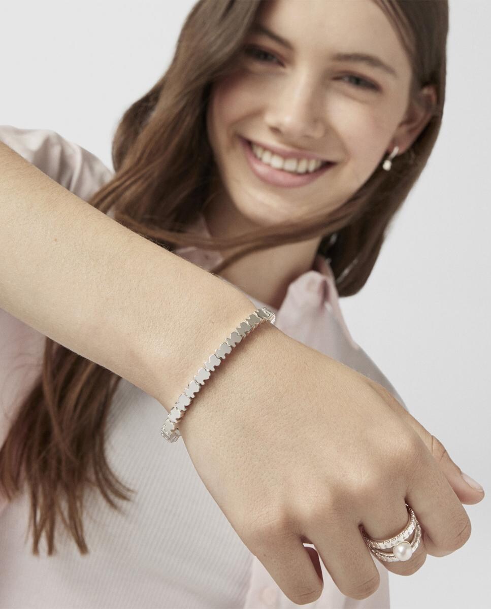 Pulsera Straight osos bañada en oro 18 kt sobre plata 14 Oro