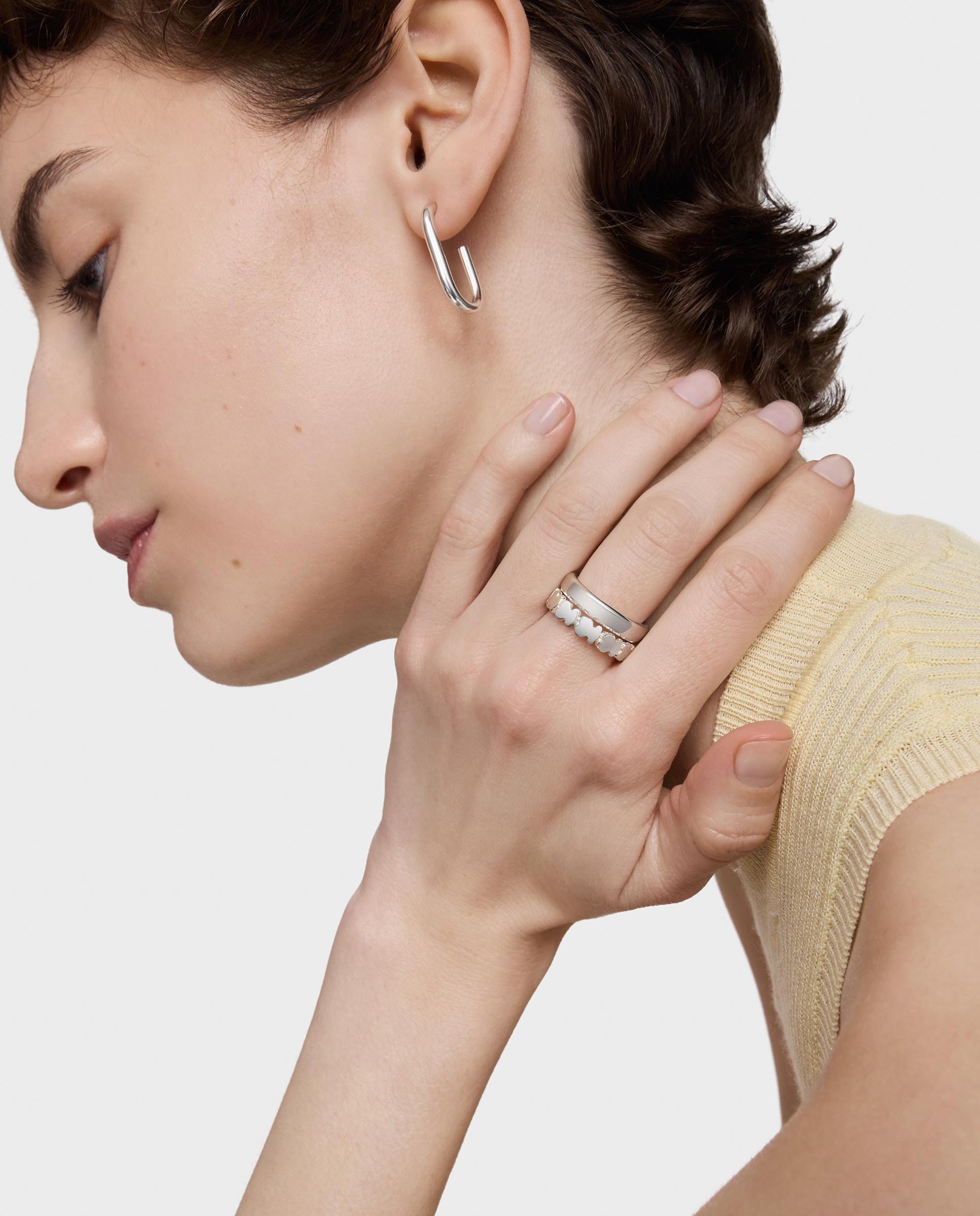 Dos anillos de plata straight - Plateado Plateado-4