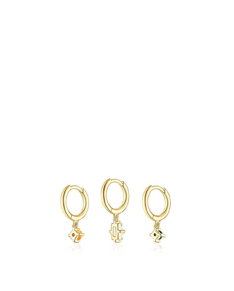 Pendientes good vibes bañados en oro de 18 kt sobre plata y gemas - Tous - Multicolor Multicolor-3