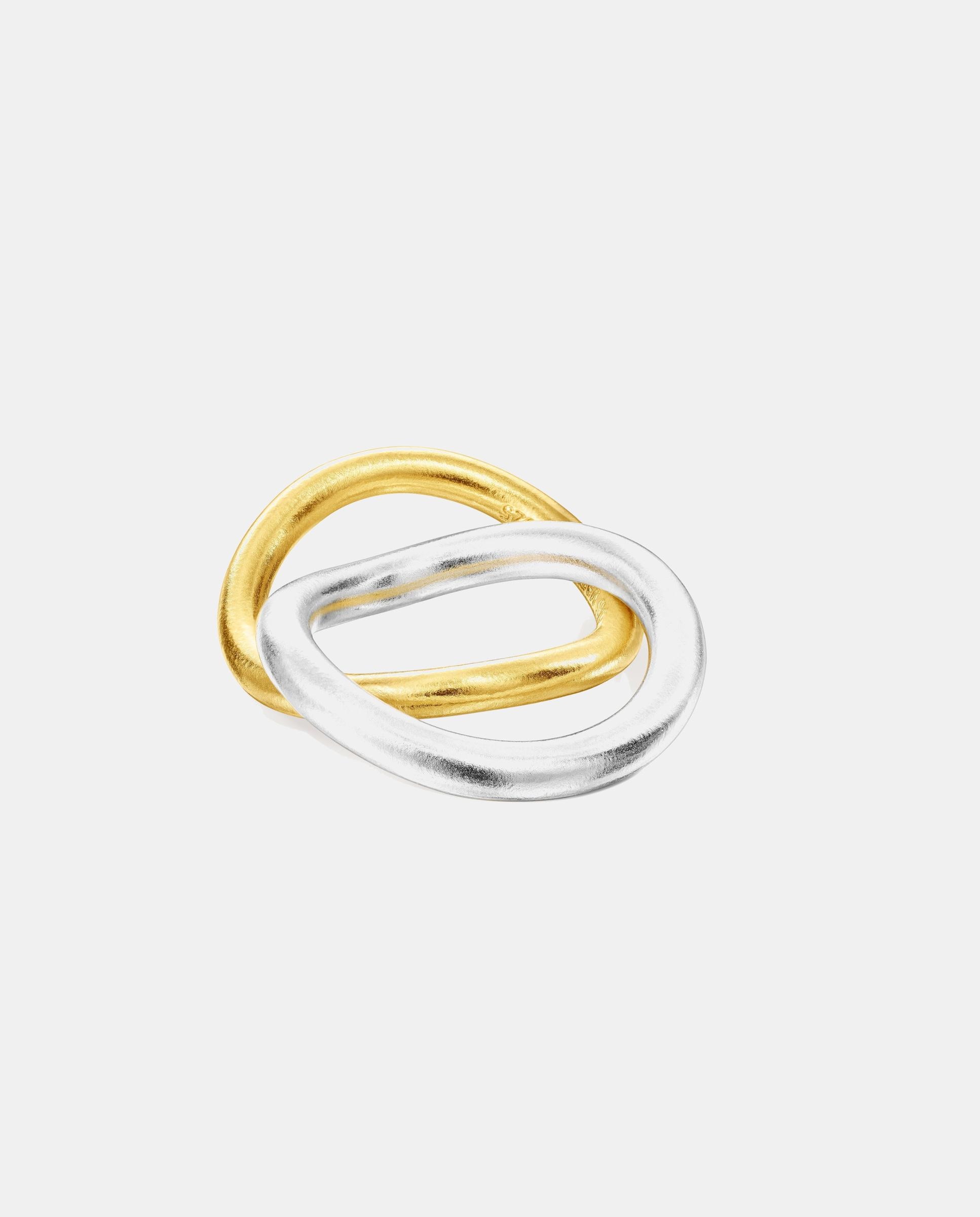 Dos anillos de plata bañados en oro de 18 kt sobre plata - Tous - Bicolor Bicolor-3