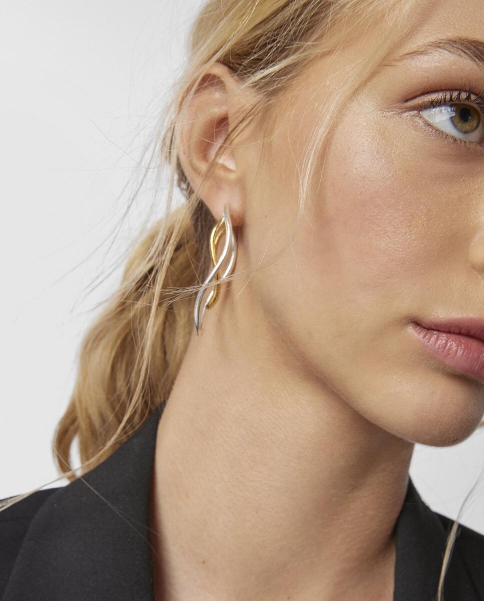 Pendientes Hav doble bañados en oro de 18 kt sobre plata Multicolor-5