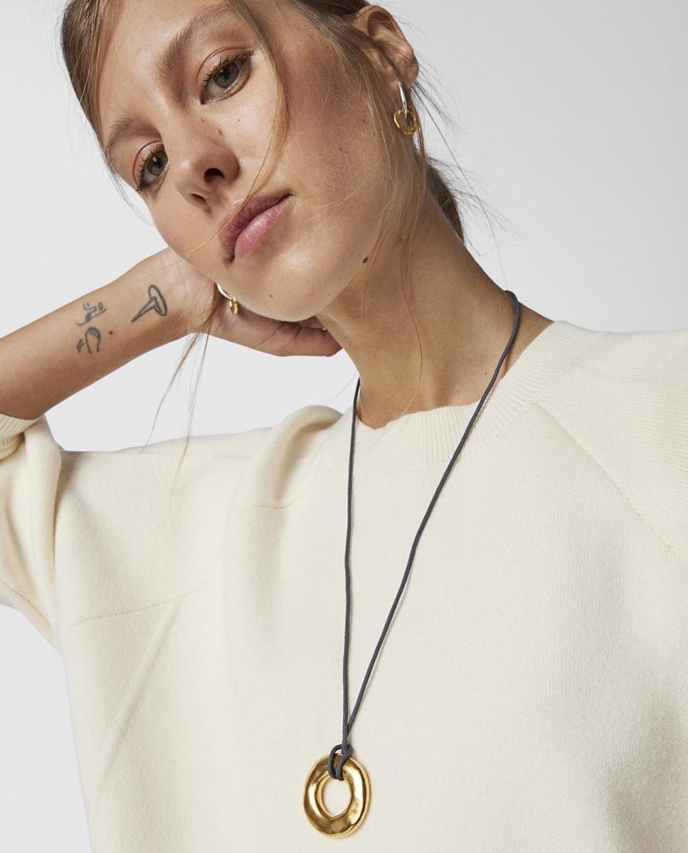 Collar Chapado En Oro Con Círculo Y Circonita | Joyería Hago