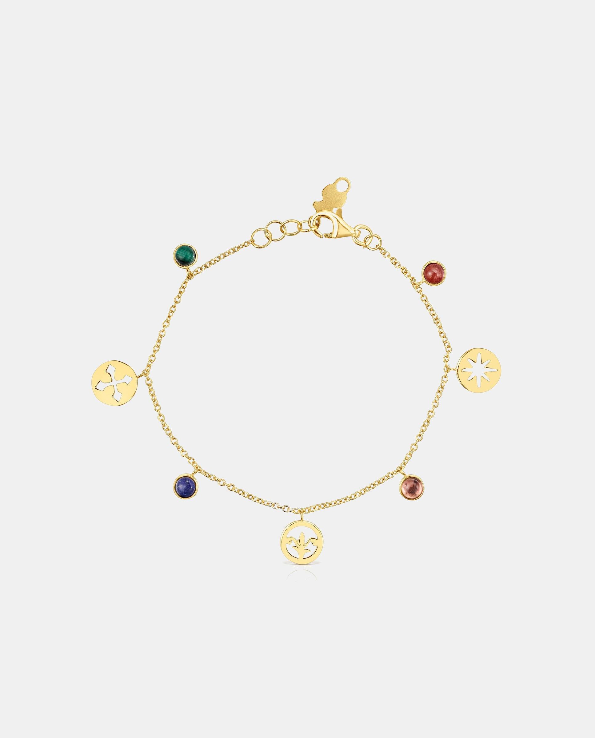Pulsera tamara falcó x tous bañada en oro de 18 kt sobre plata con medallas y gemas - Multicolor Multicolor-2