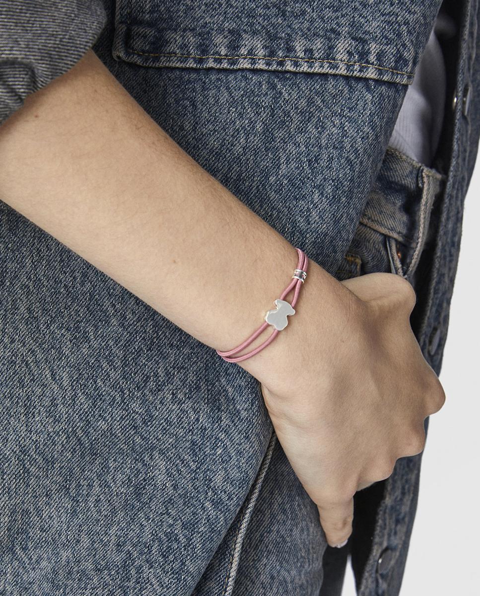 Pulsera tous sweet dolls elástica de 17cm con motivo de plata - Rosa Rosa-4
