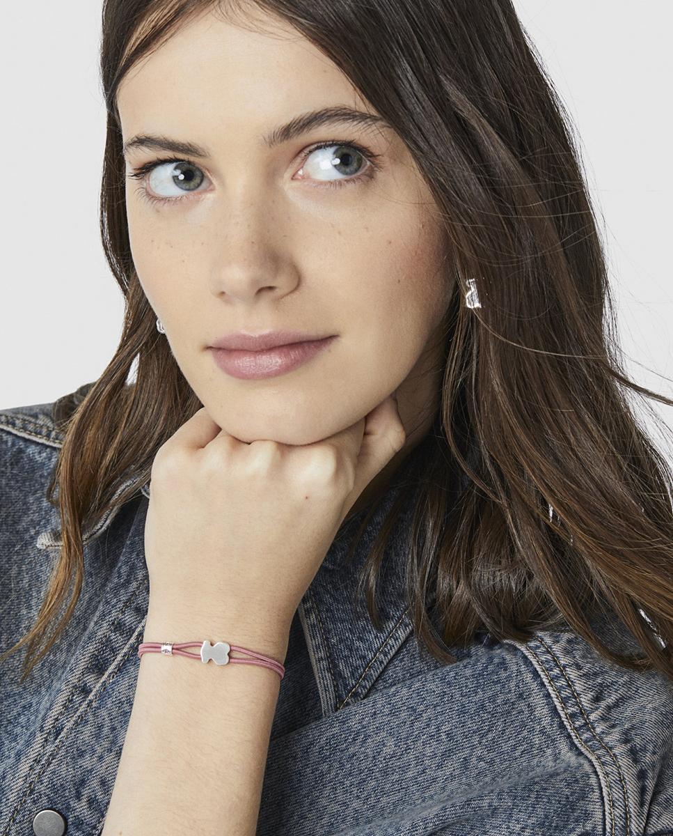 Pulsera tous sweet dolls elástica de 17cm con motivo de plata - Rosa Rosa-5