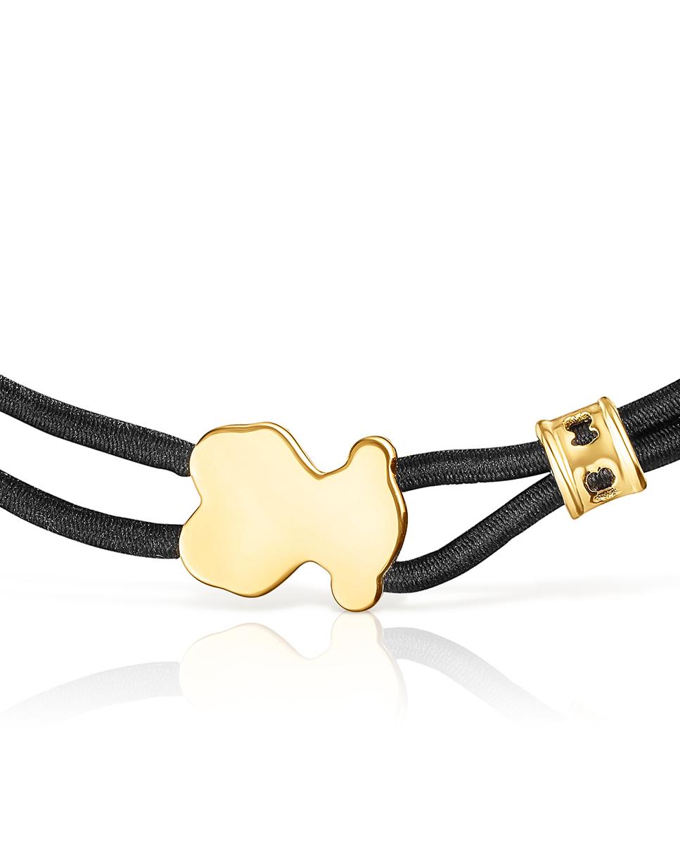 Pulsera tous sweet dolls elástica de 17cm con motivo con baño de oro 18 kt sobre plata - Negro Negro-3