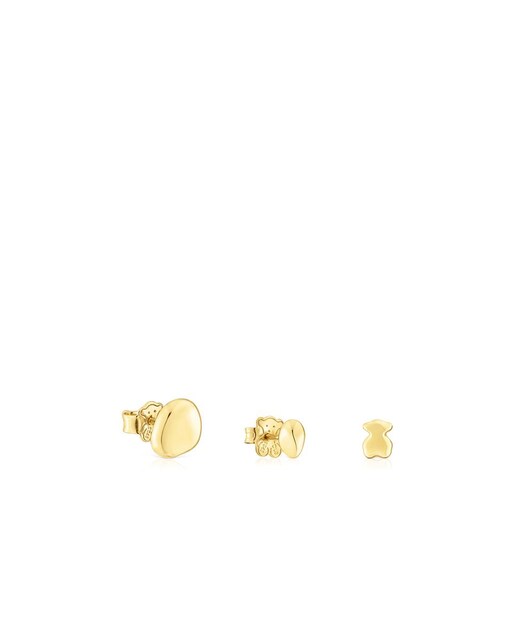 Imagen 0 de Set de tres pendientes Joy Bits bañados en oro de 18 kt sobre plata