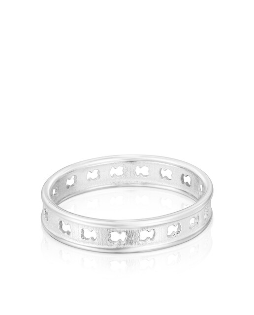 Imagen 0 de Anillo Bear Row de plata con siluetas de oso