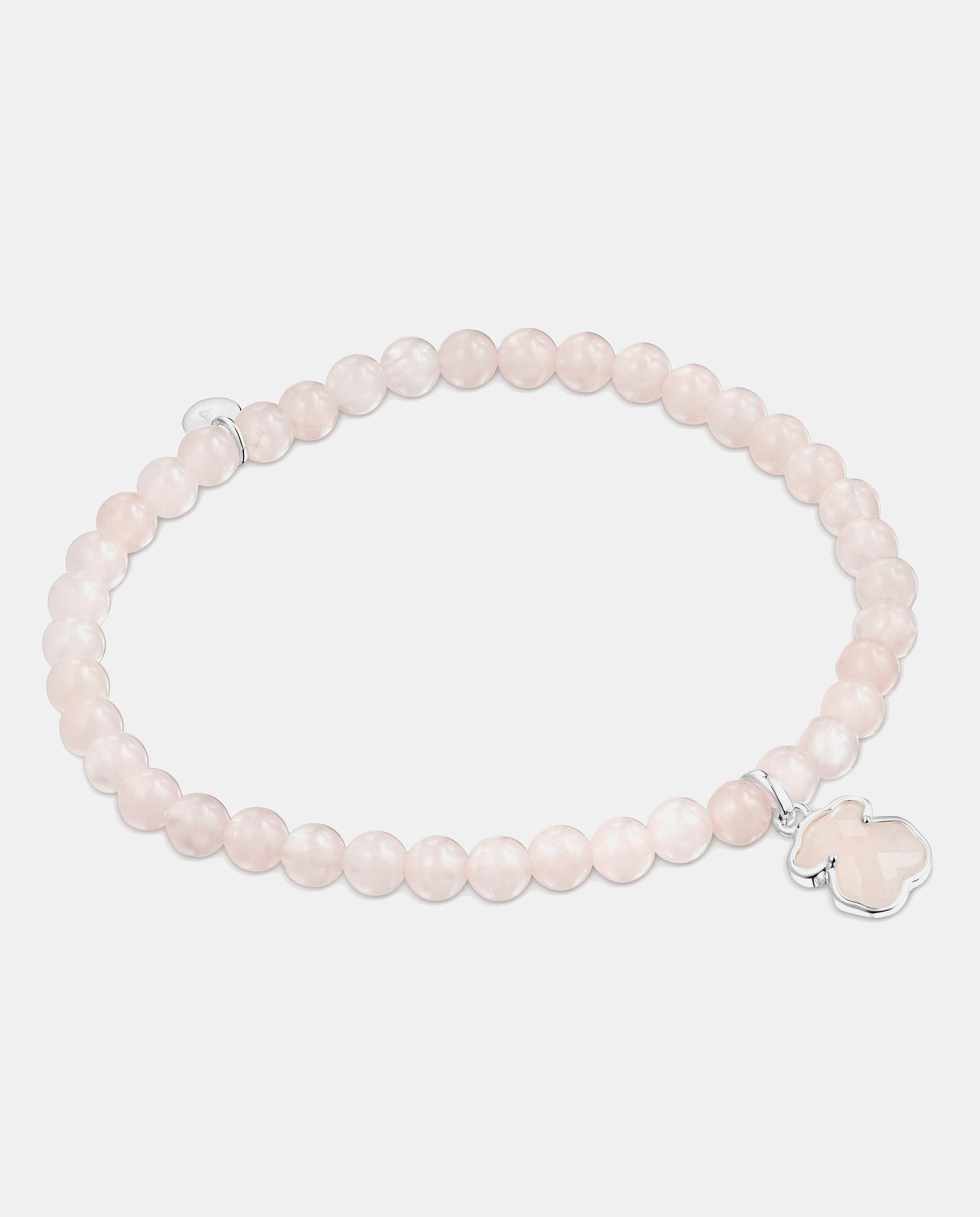 Pulsera icon color de plata y cuarzo - Rosa claro Rosa claro-1