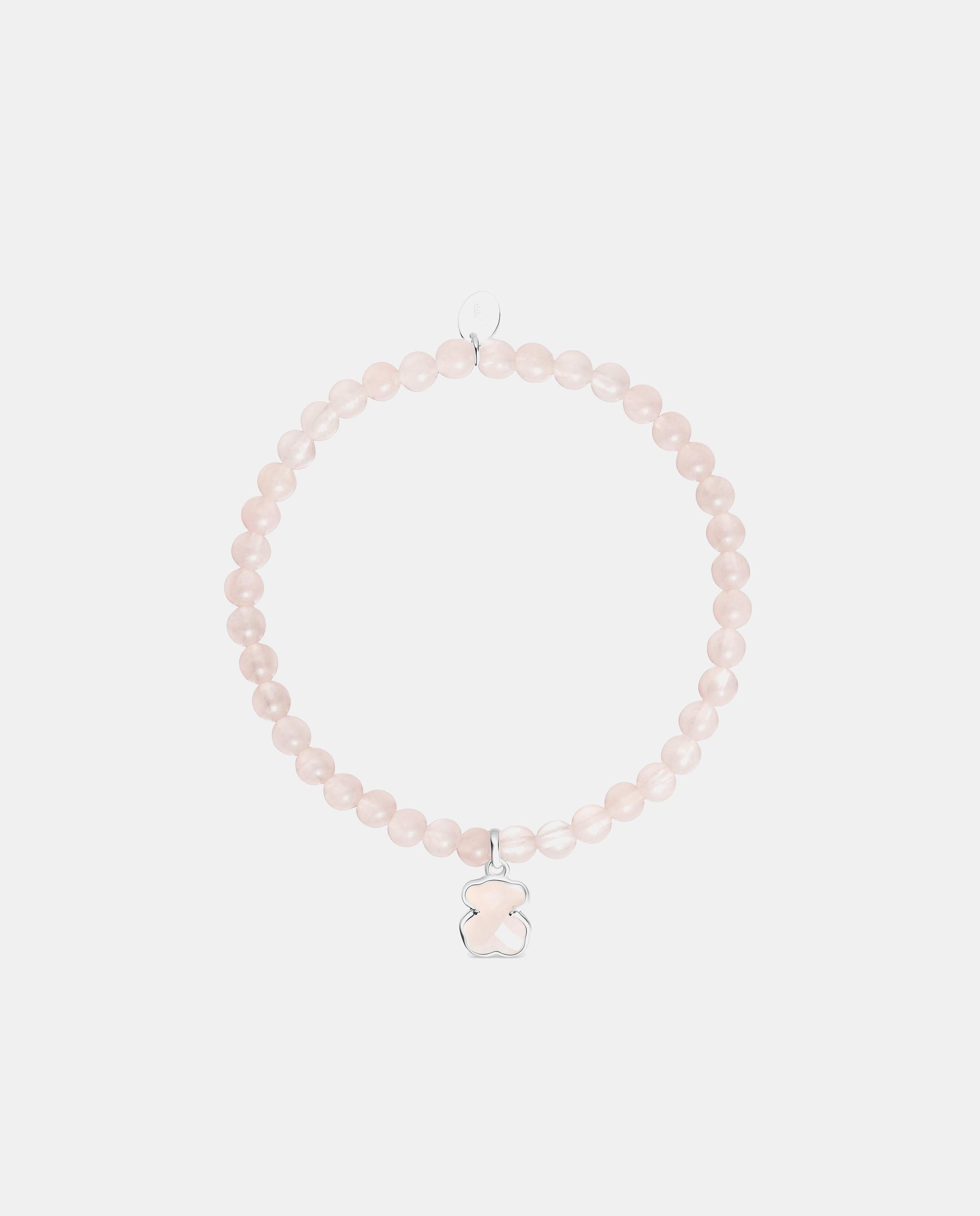 Pulsera icon color de plata y cuarzo - Rosa claro Rosa claro-2
