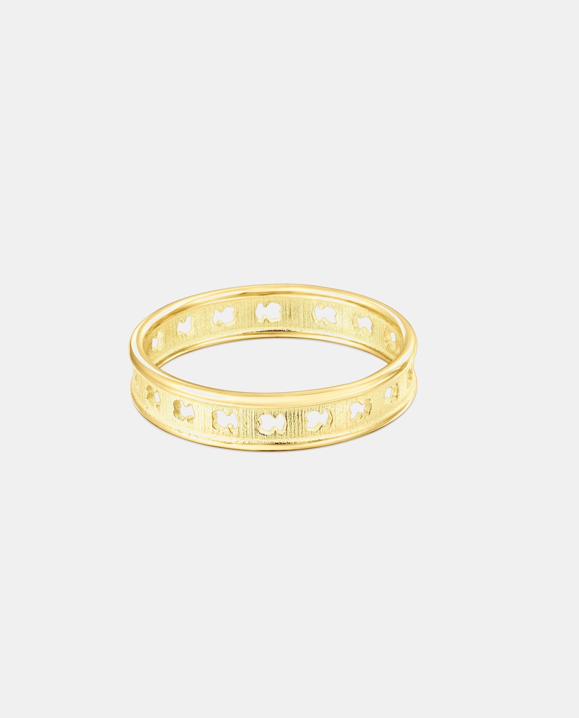 Anillo bear row bañado en oro de 18 kt sobre plata con siluetas de oso - Tous - Dorado Dorado-2