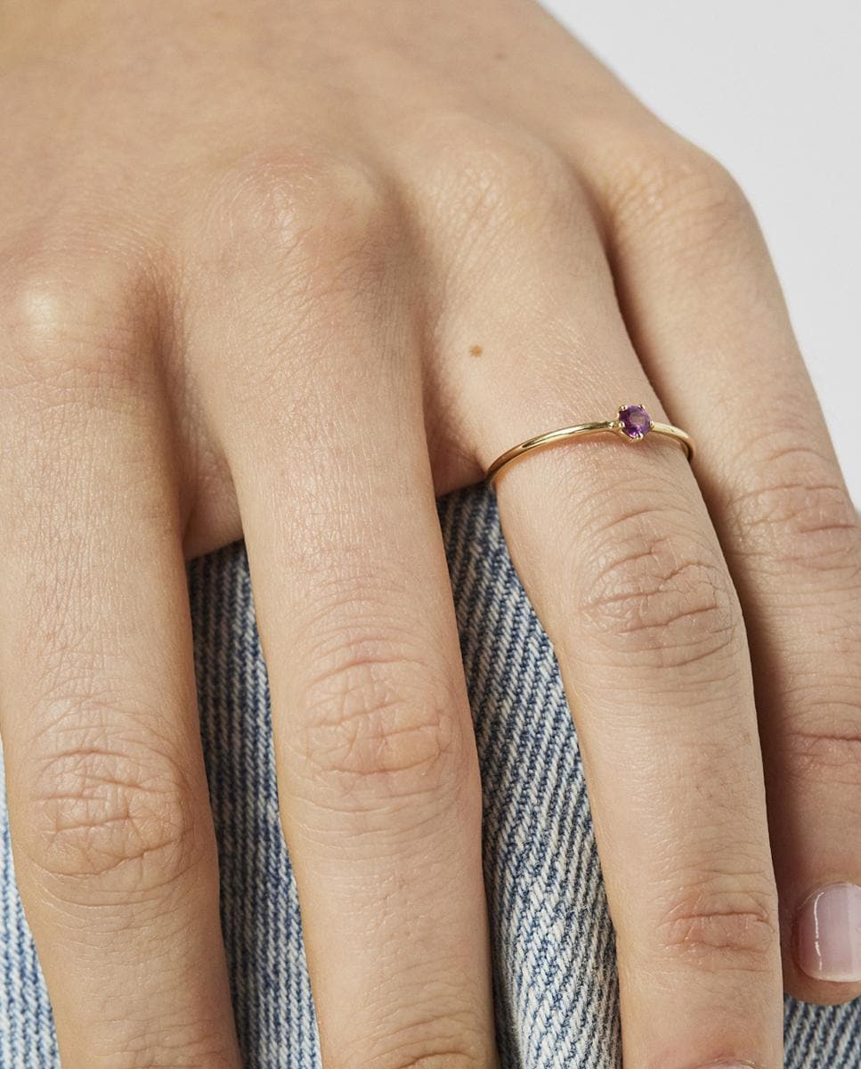 Anillo Cool Joy de oro con rodolita 12 Rojo