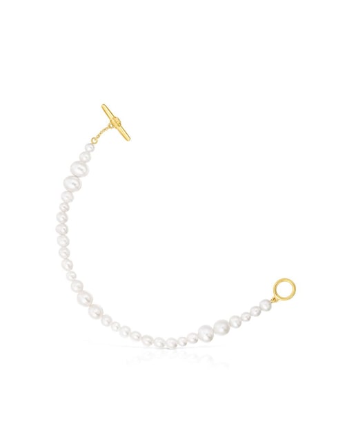 Imagen 0 de Pulsera Lure de perlas y bañada en oro 18 kt sobre plata