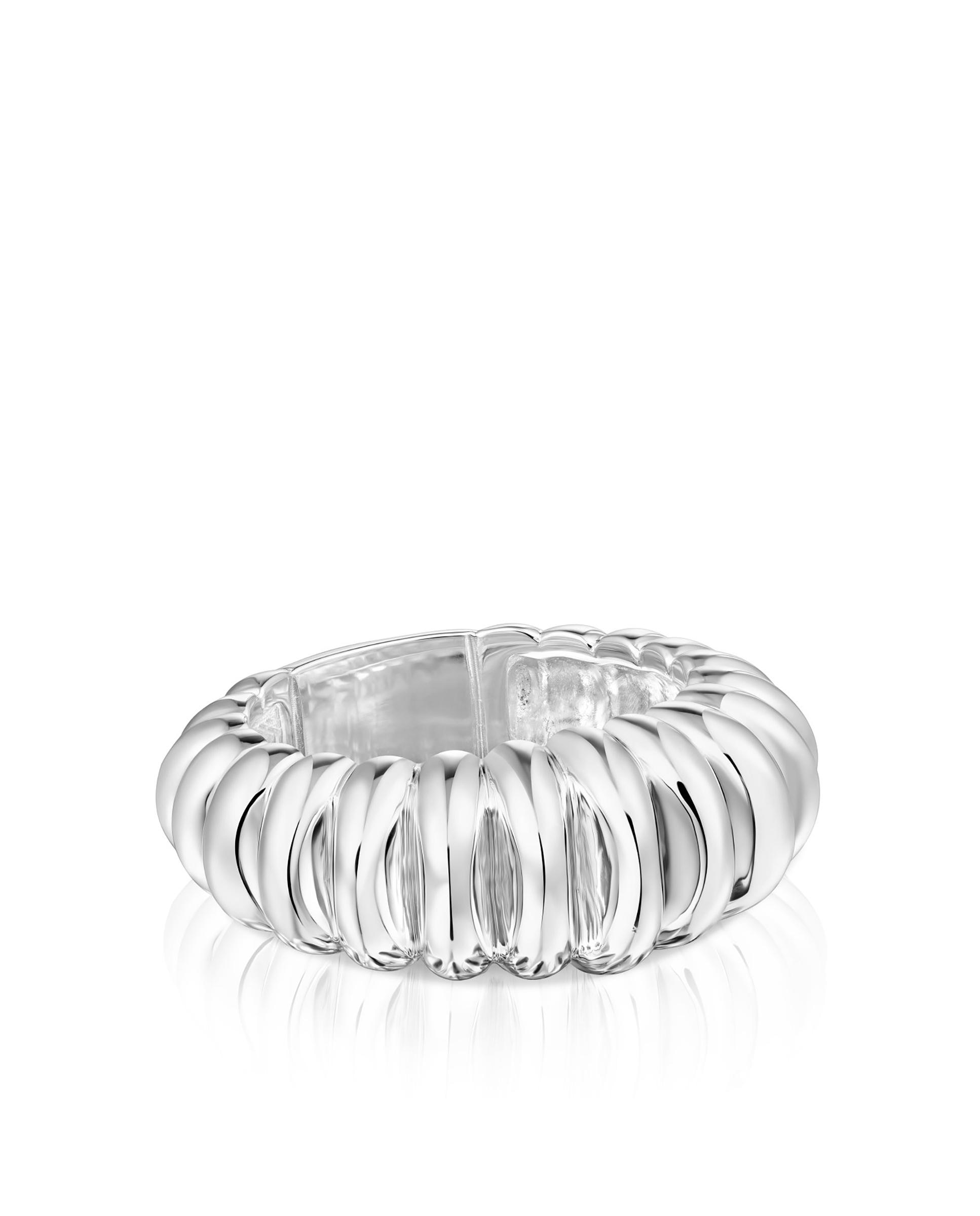 Anillo Virtual Garden de plata con forma de oruga