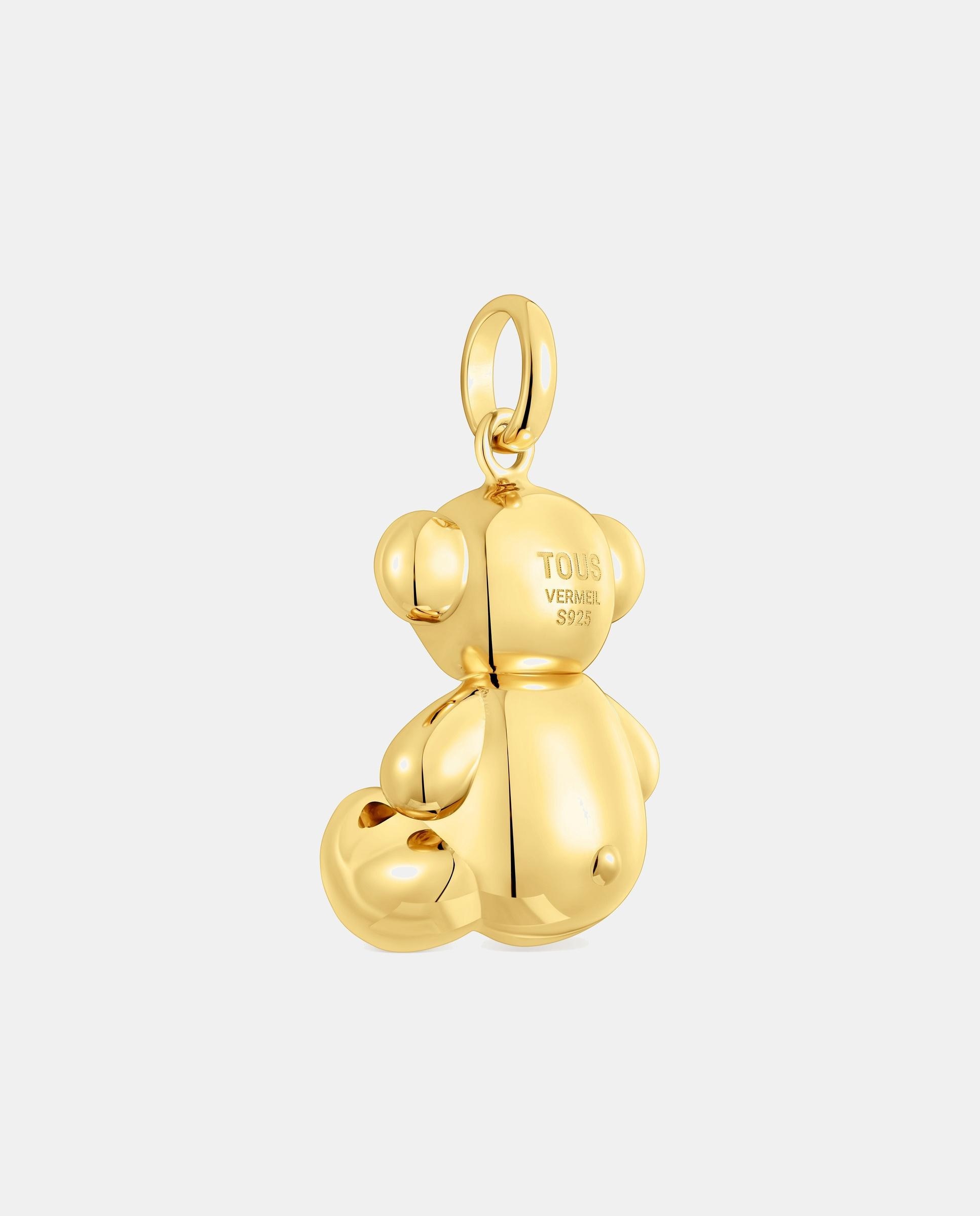 Colgante bold bear de oso grande bañado en oro de 18 kt sobre plata - Dorado Dorado-3