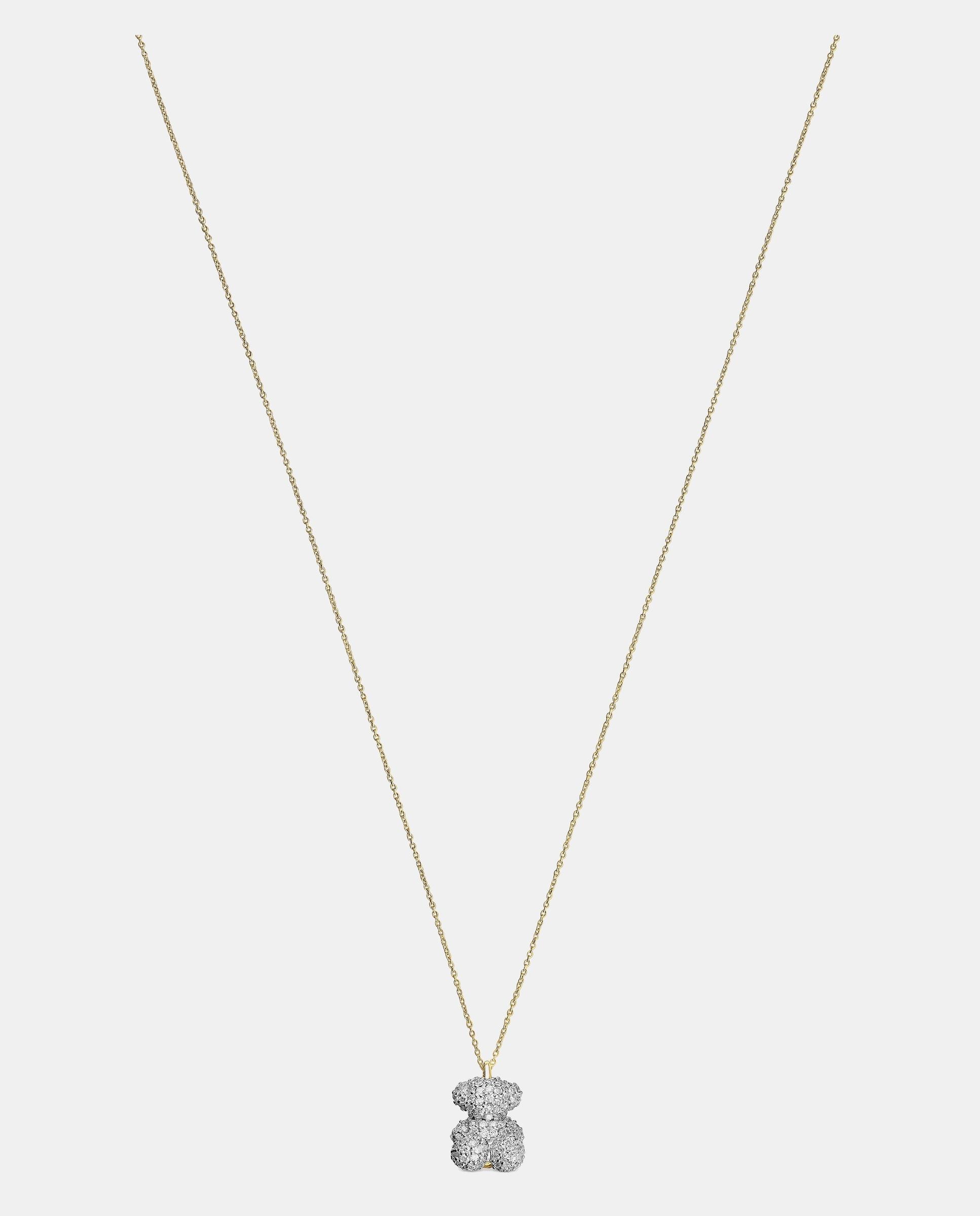 Collar bold bear oso de diamantes y oro - Blanco Blanco-3