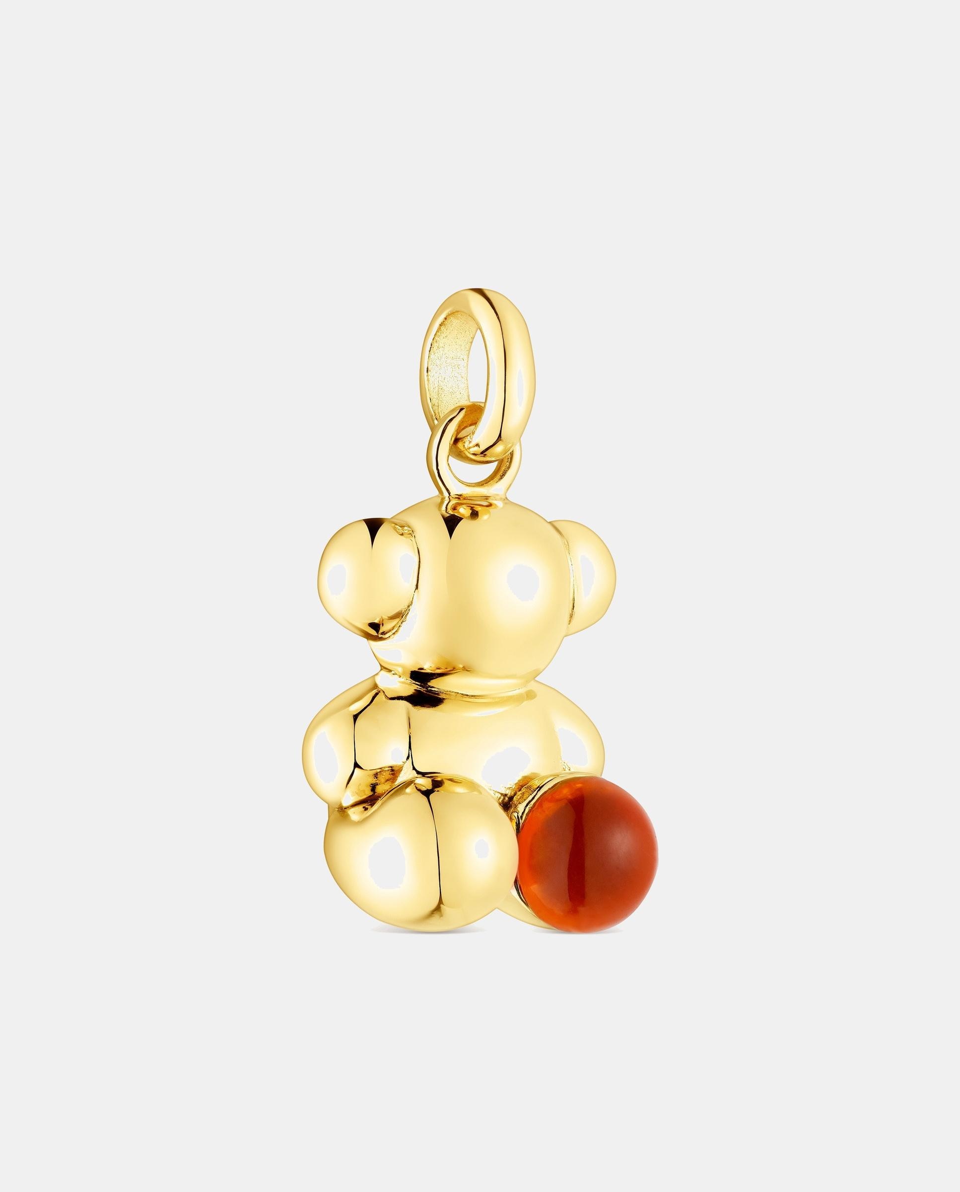 Colgante bold bear de oso bañado en oro de 18 kt sobre plata y cornalina - Naranja Naranja-2