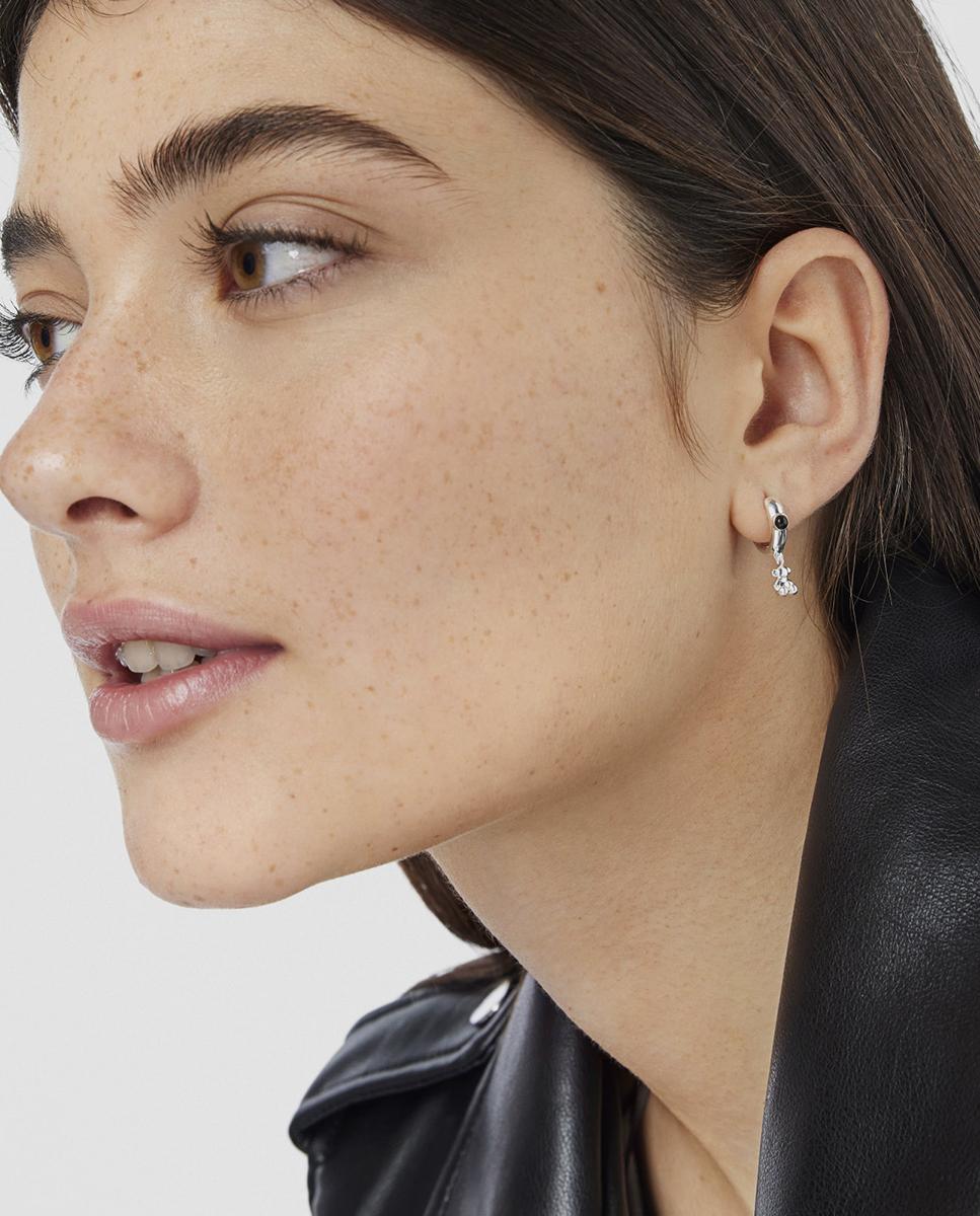 Pendientes de aro bold bear de plata con ónix y oso - Tous - Negro Negro-6