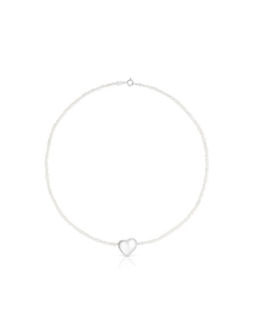 Imagen 0 de Collar Tabit de perlas con corazón de plata