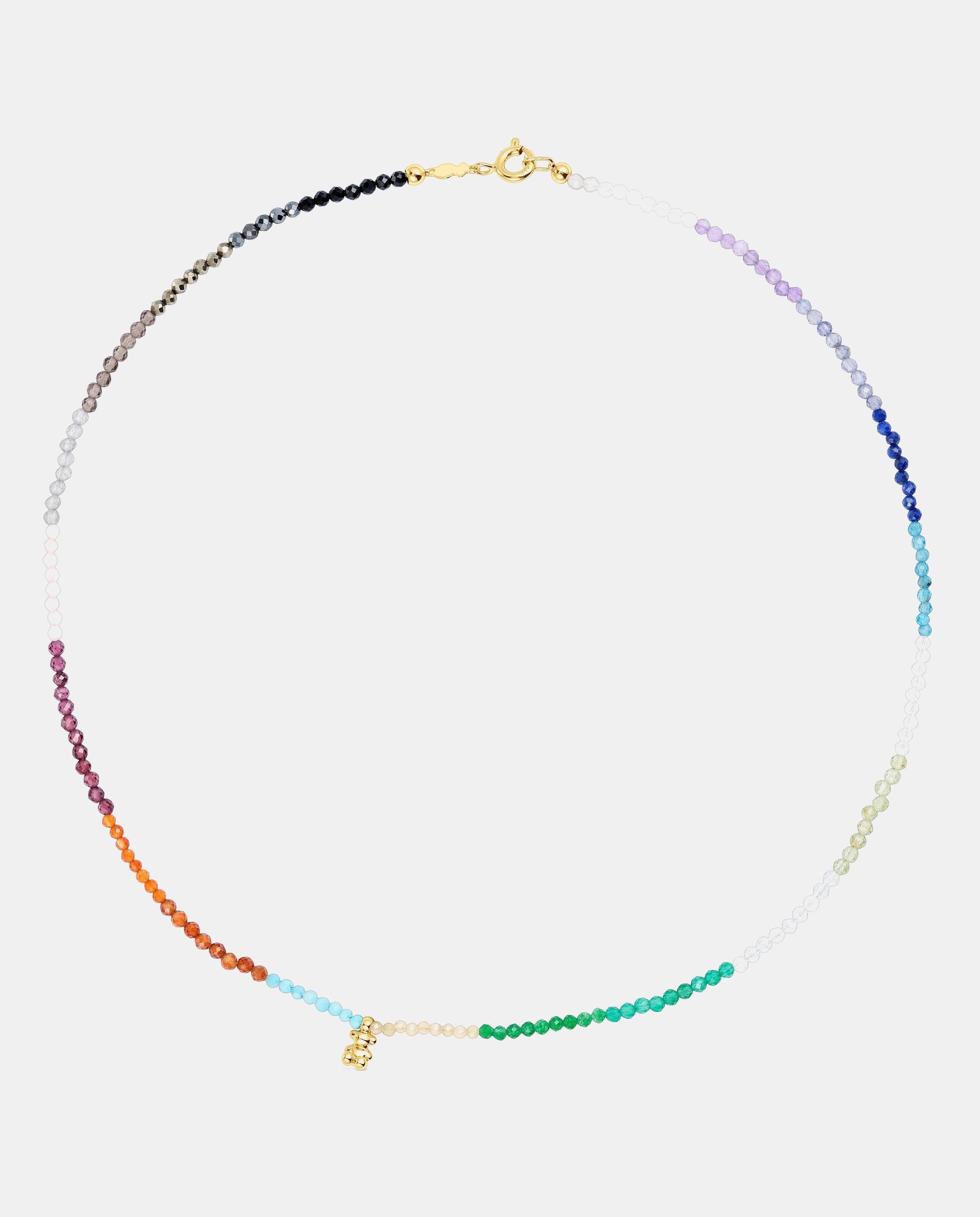 Imagen 0 de Collar bold bear bañado en oro de 18 kt sobre plata y gemas Multicolor