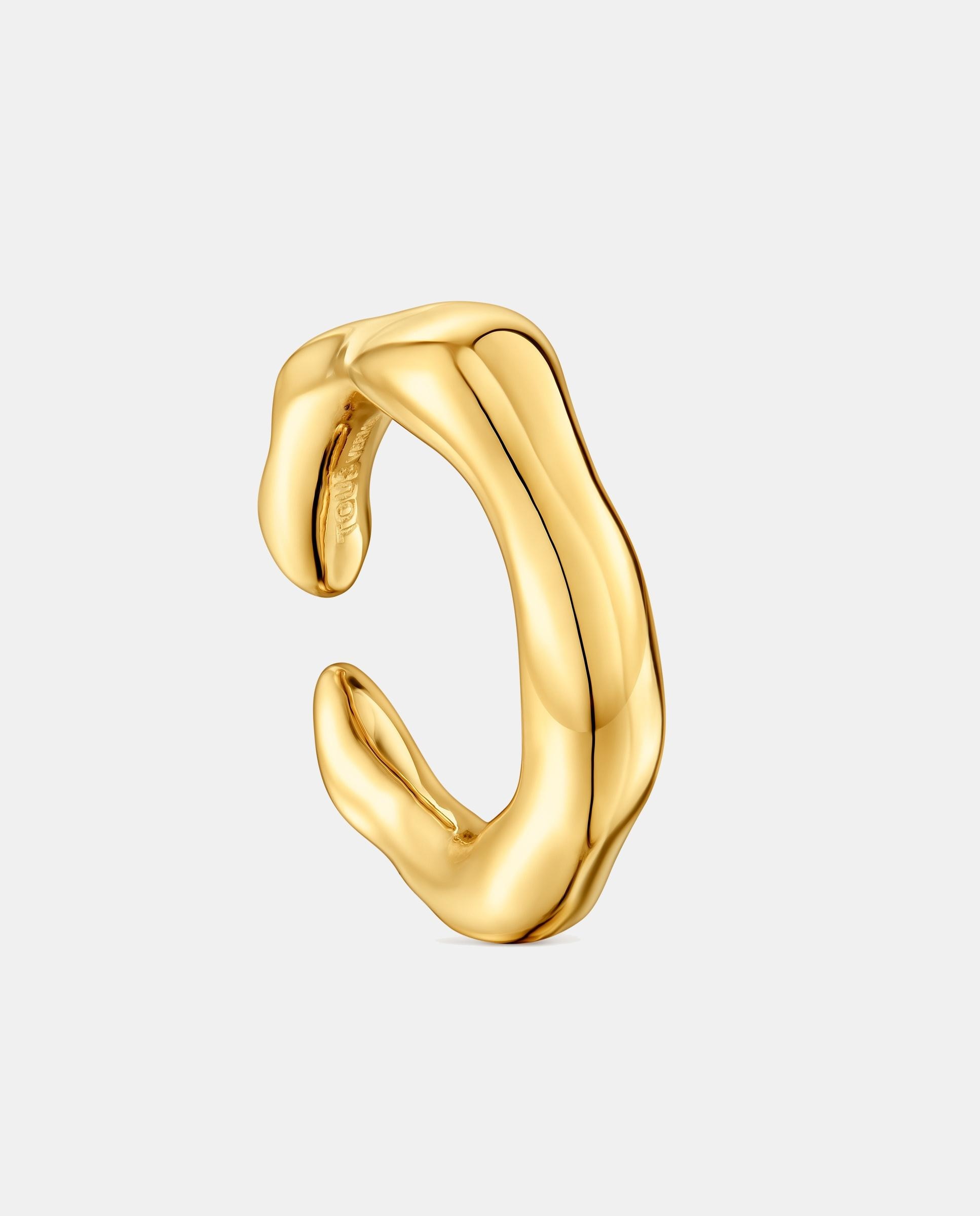 Imagen 1 de Anillo abierto tous tabit con baño de oro de 18 kt sobre plata Dorado