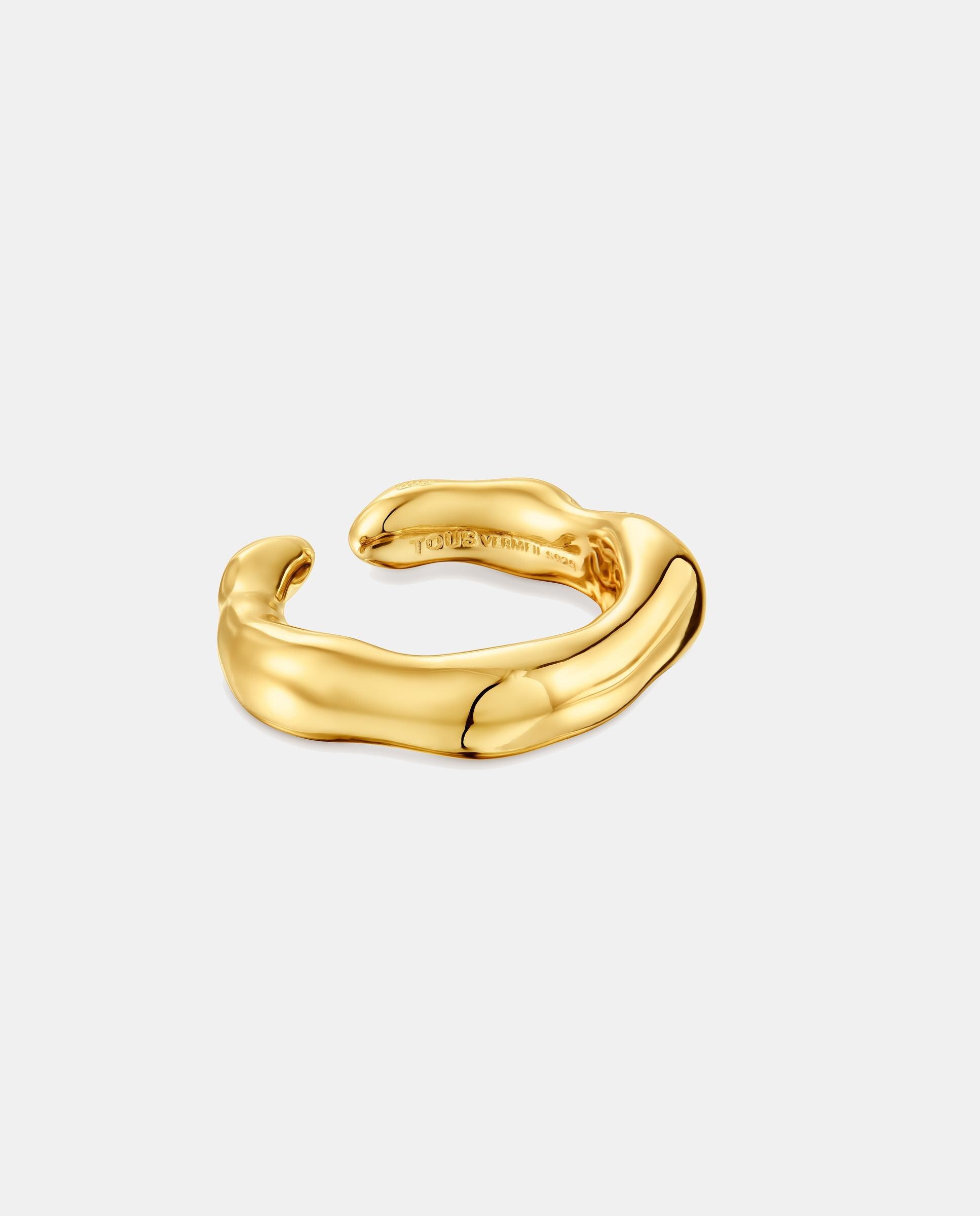 Imagen 2 de Anillo abierto tous tabit con baño de oro de 18 kt sobre plata - Dorado Dorado
