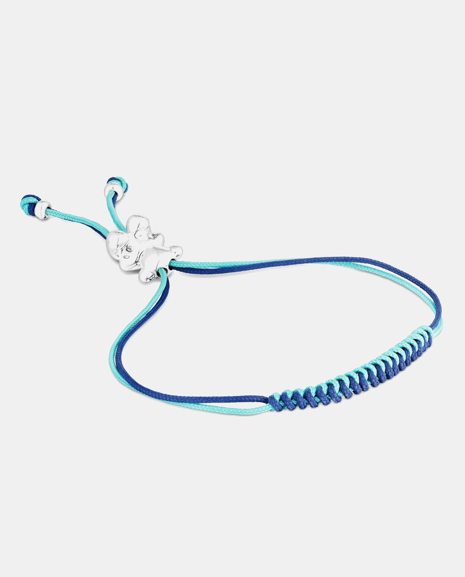Imagen 1 de Pulsera  bold bear de cordón con oso de plata Azul