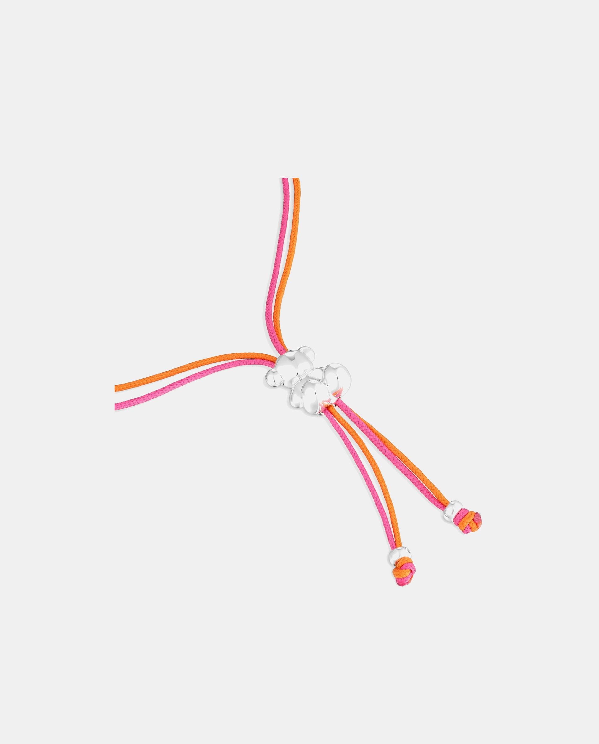 Imagen 3 de Pulsera bold bear de cordón con oso de plata - Rosa Rosa