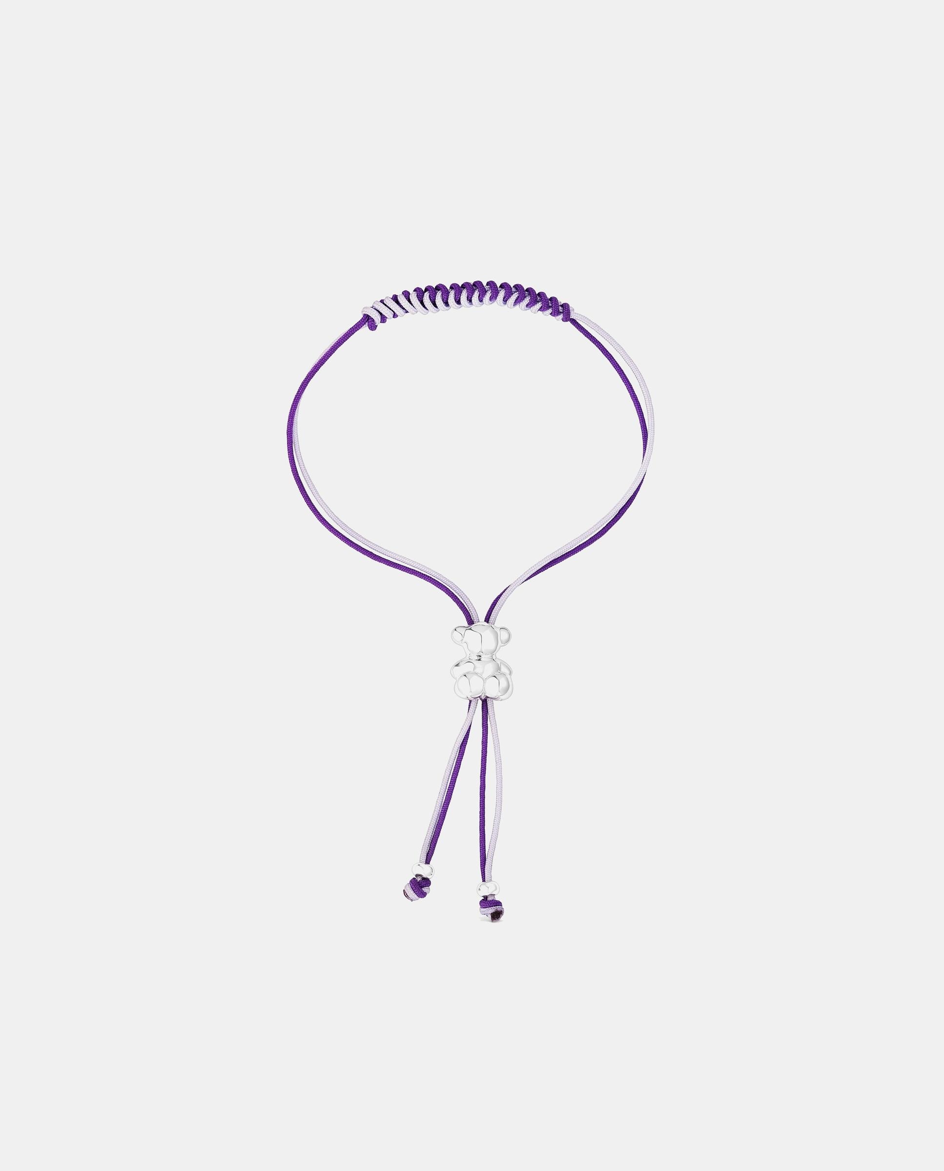 Imagen 2 de Pulsera bold bear de cordón con oso de plata - Tous - Lila Lila