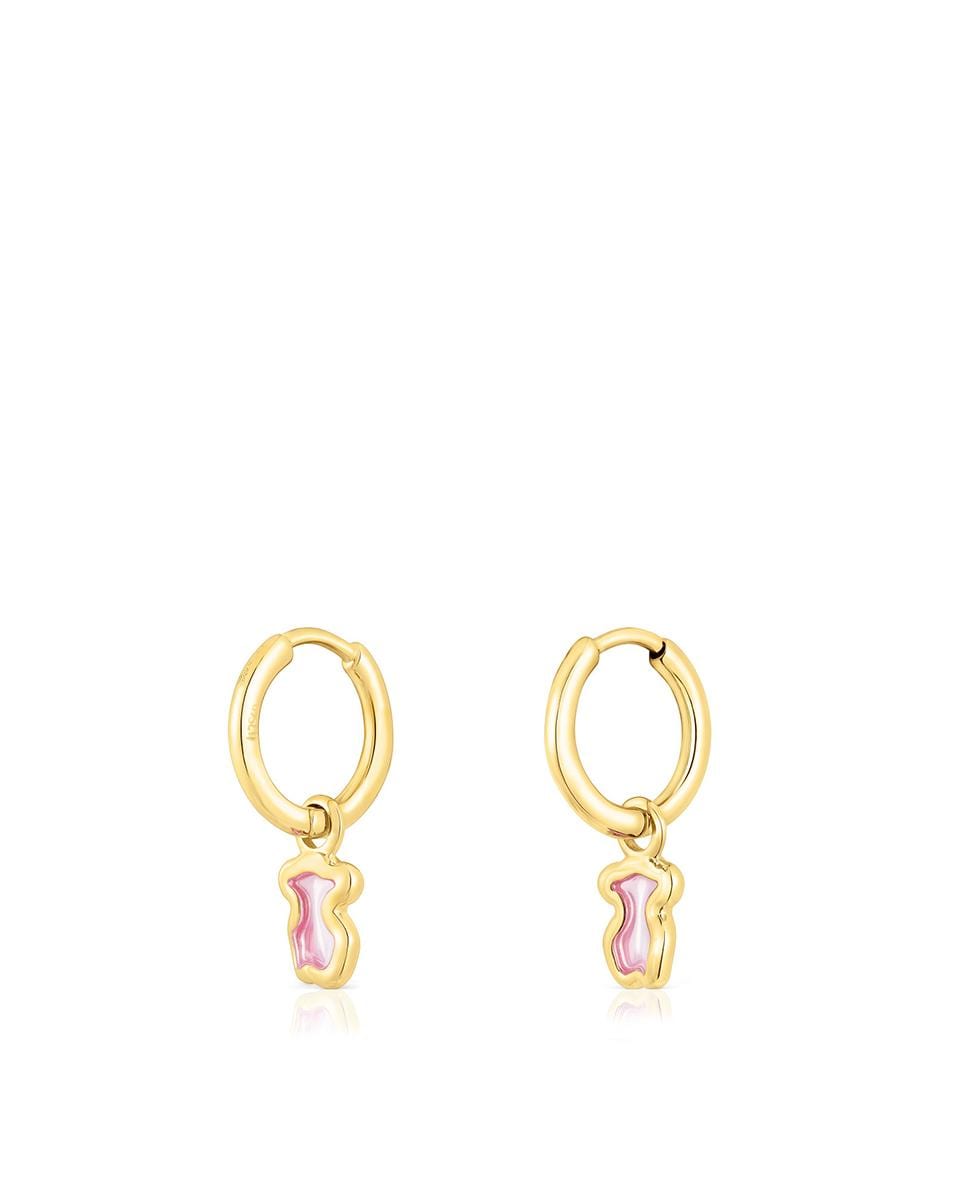 Pendientes Gregal de aro bañados en oro de 18 kt sobre plata con