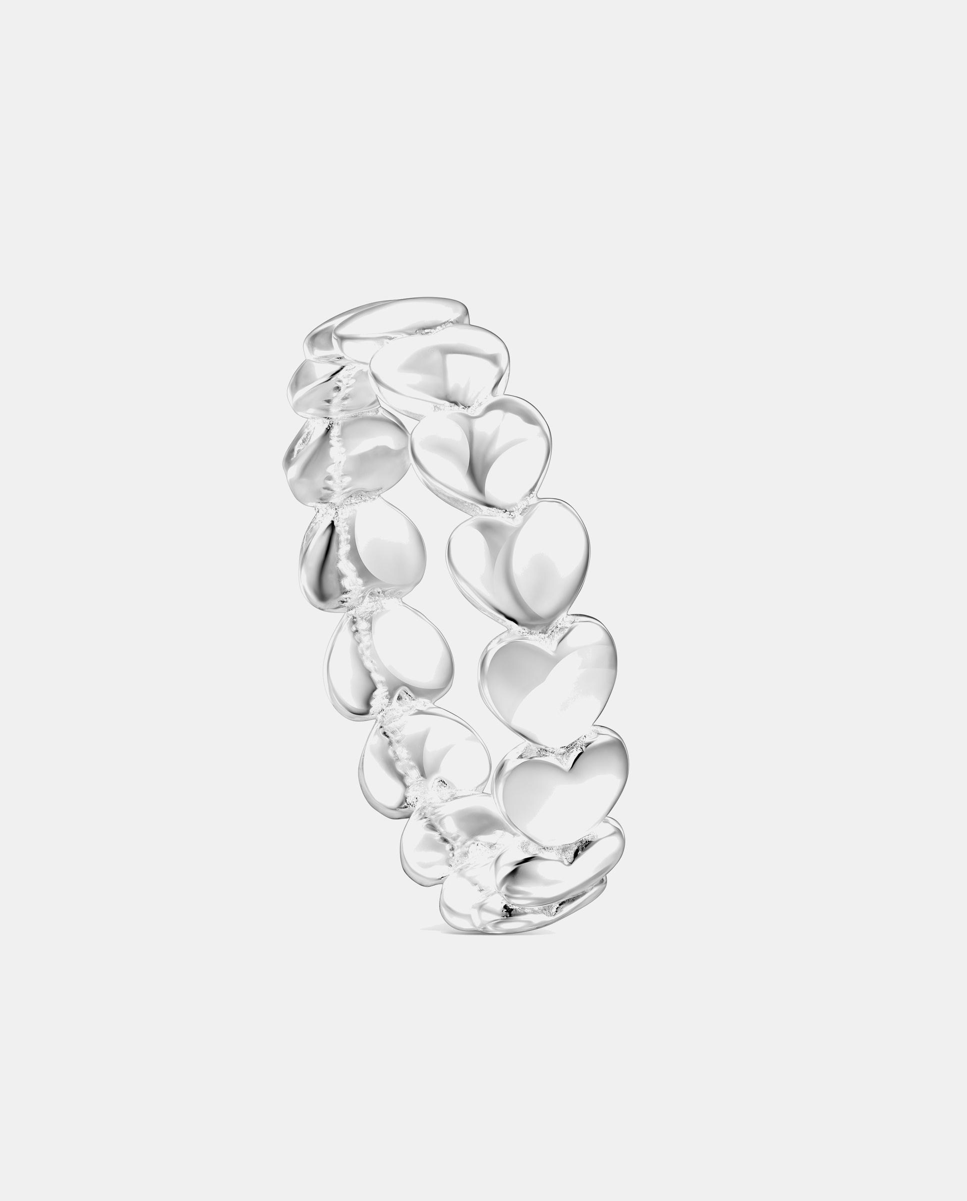 Anillo mini icons de plata con corazones - Plateado Plateado-1