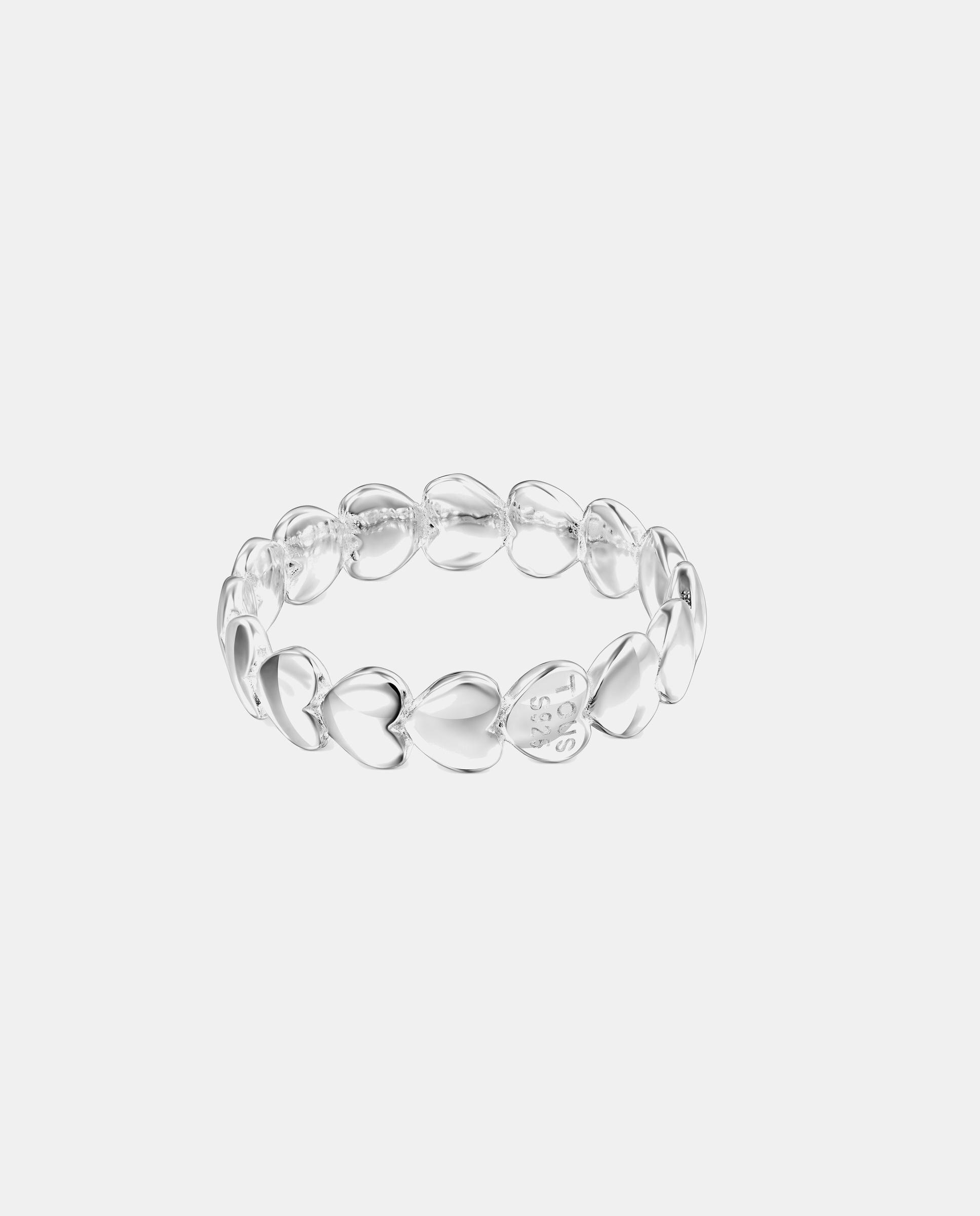 Anillo mini icons de plata con corazones - Plateado Plateado-3