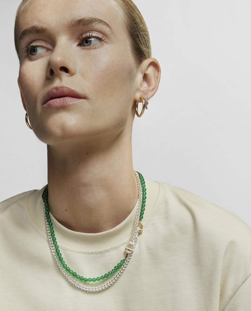 Collar manifesto barbada de plata - Plateado Plateado-6