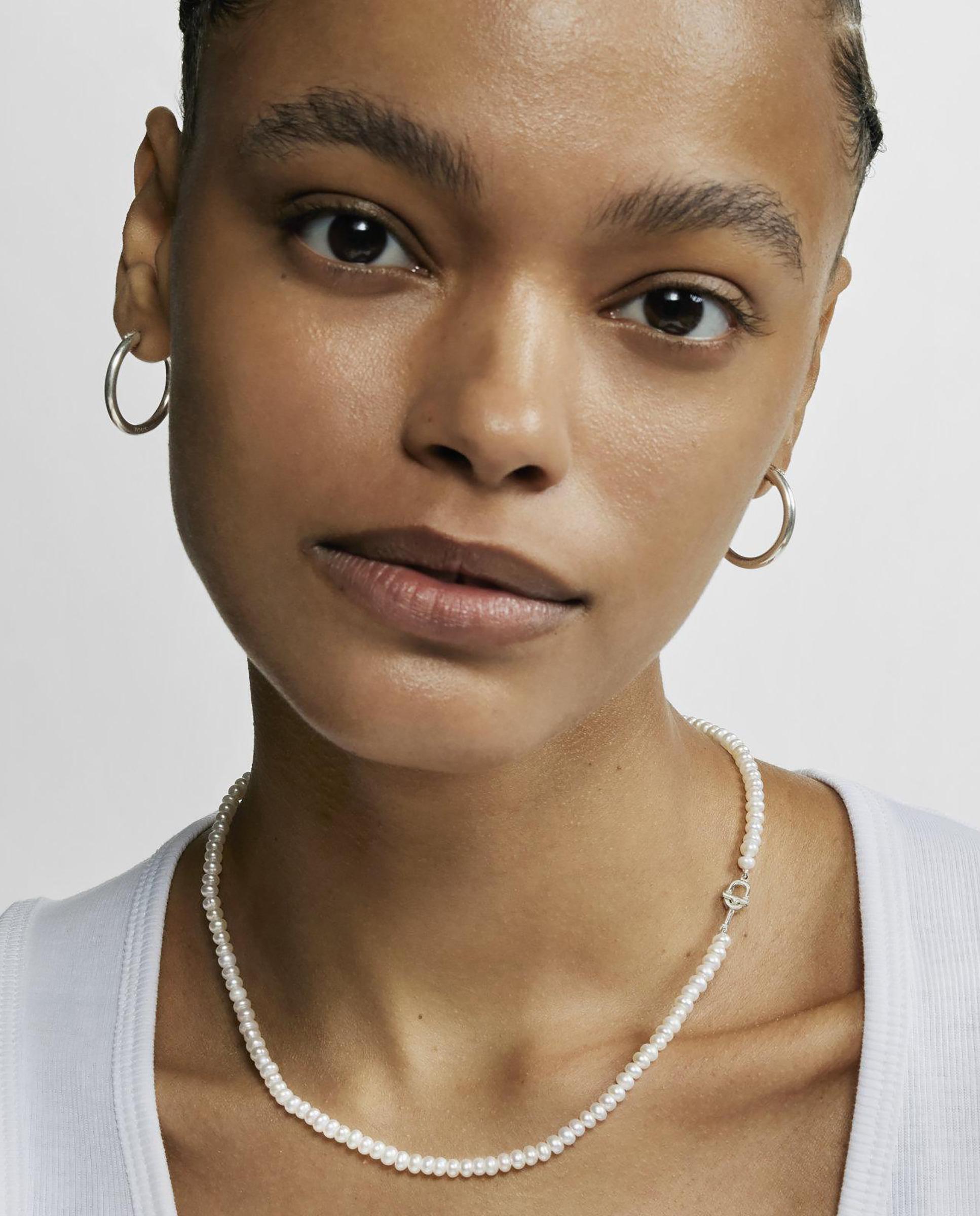 Imagen 4 de Collar manifesto de plata y perlas - Blanco Blanco