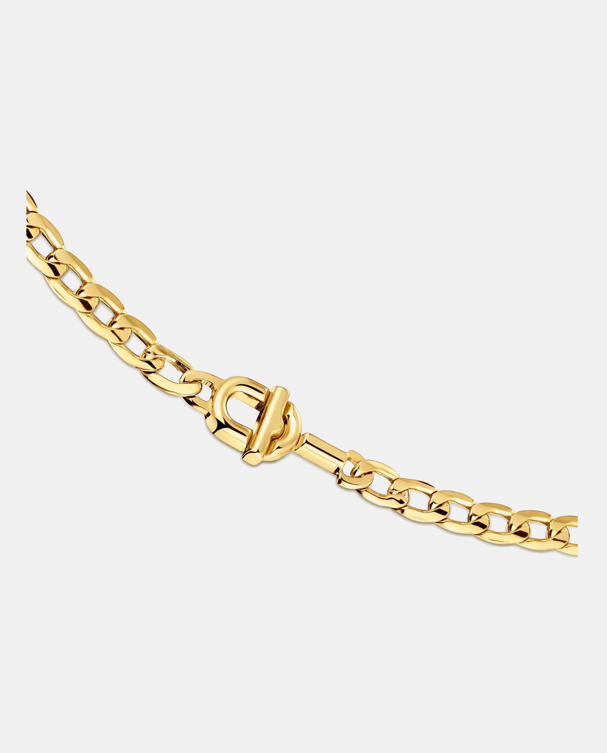 Collar manifesto barbada bañado en oro 18 kt sobre plata - Dorado Dorado-2