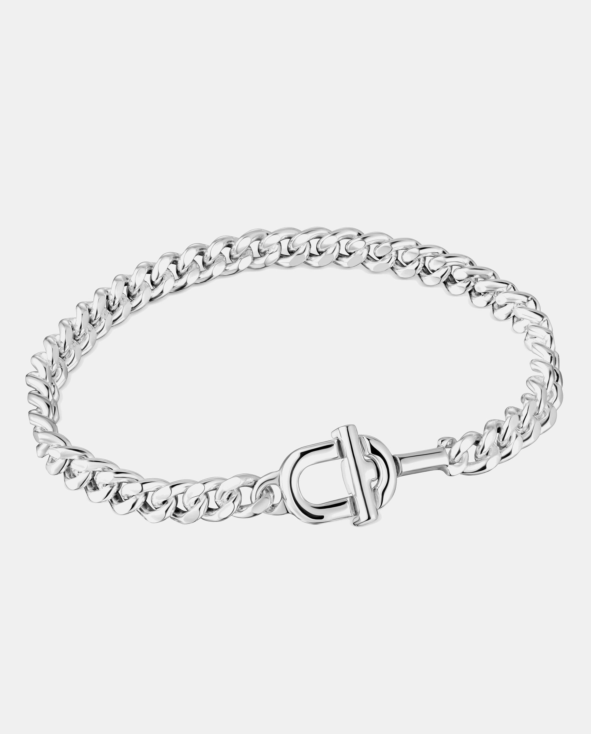 Pulsera de eslabones manifesto barbada de plata - Plateado Plateado-1