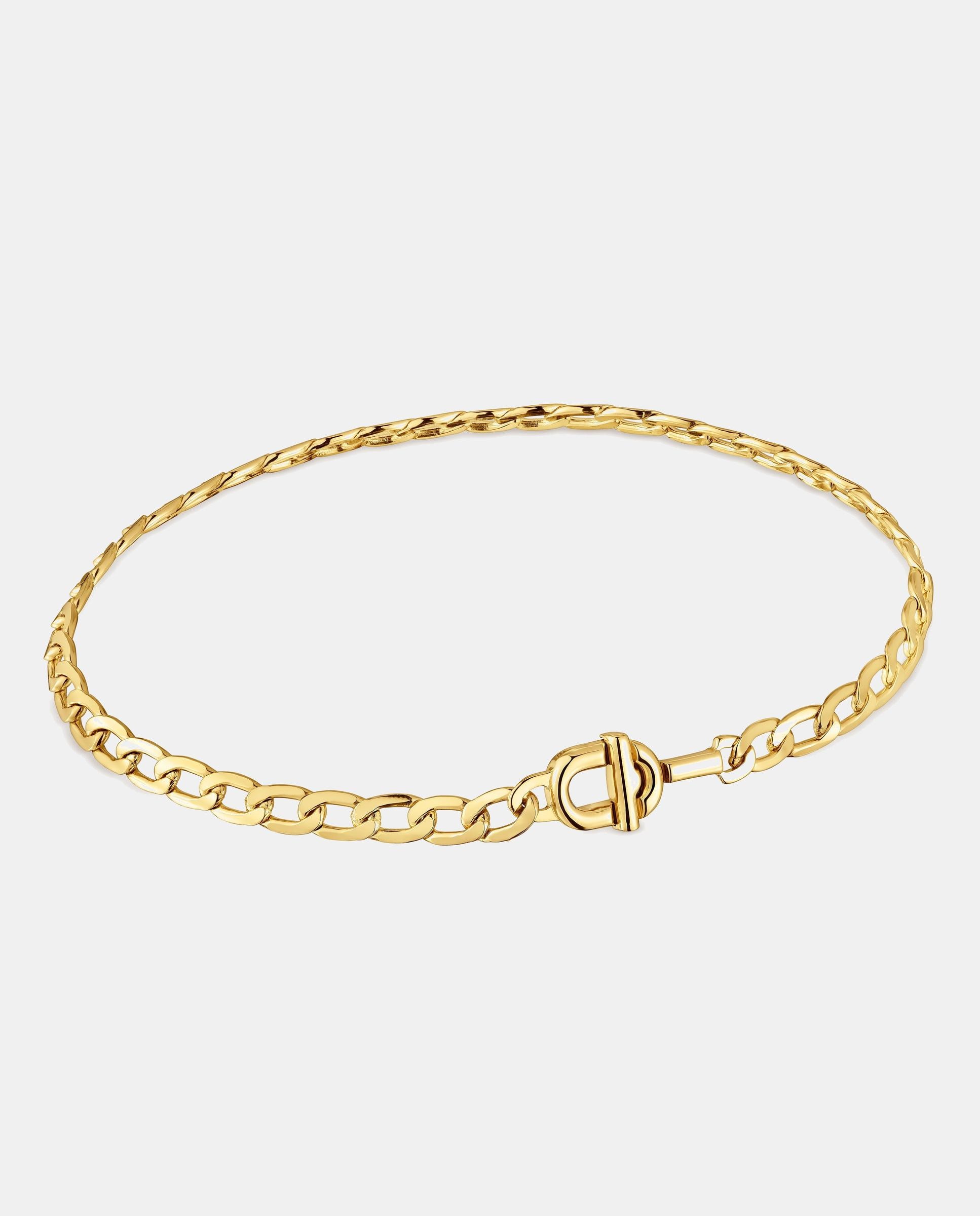 Pulsera de cadena manifesto bañada en oro 18 kt sobre plata - Dorado Dorado-1