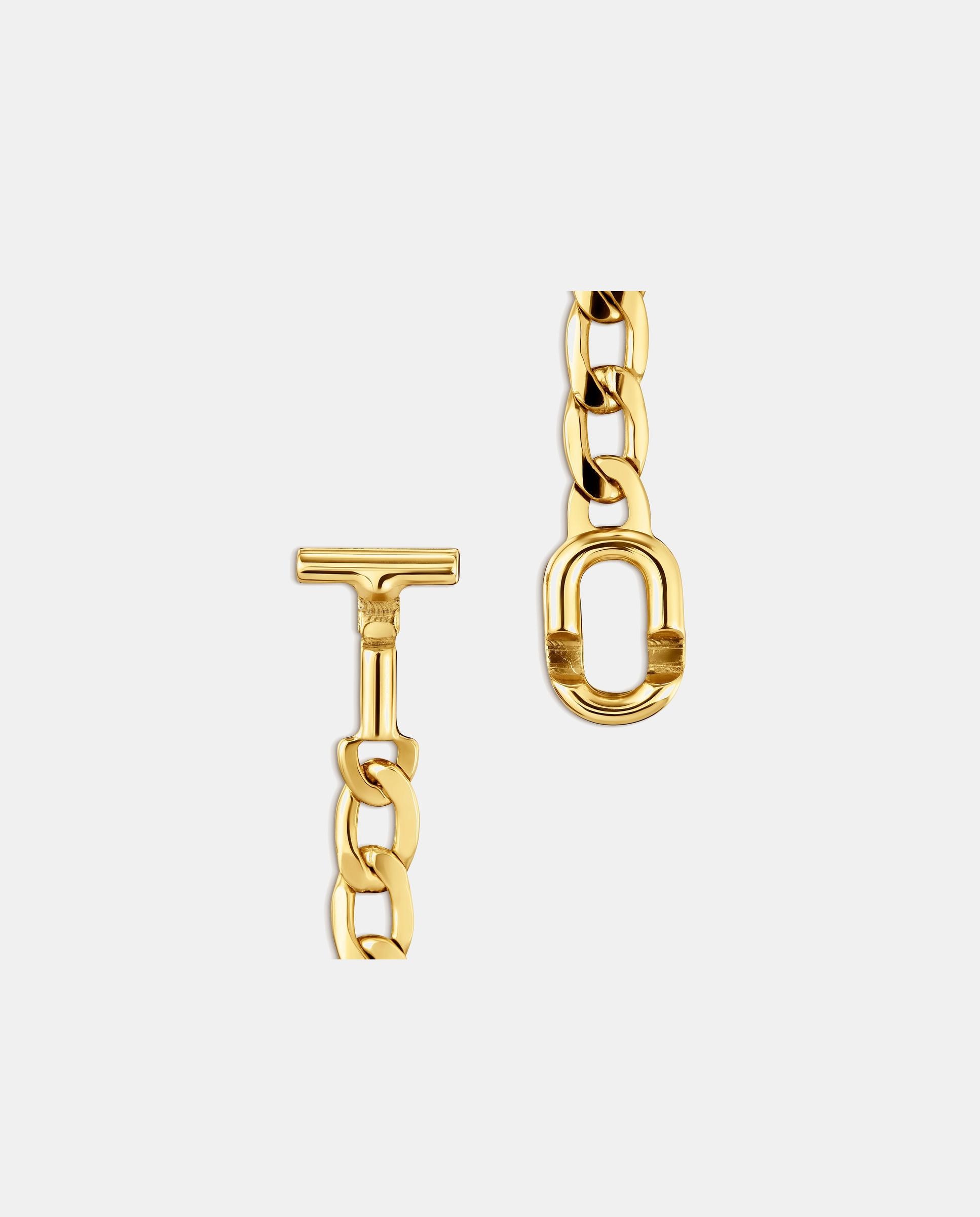 Pulsera de cadena manifesto bañada en oro 18 kt sobre plata - Dorado Dorado-3