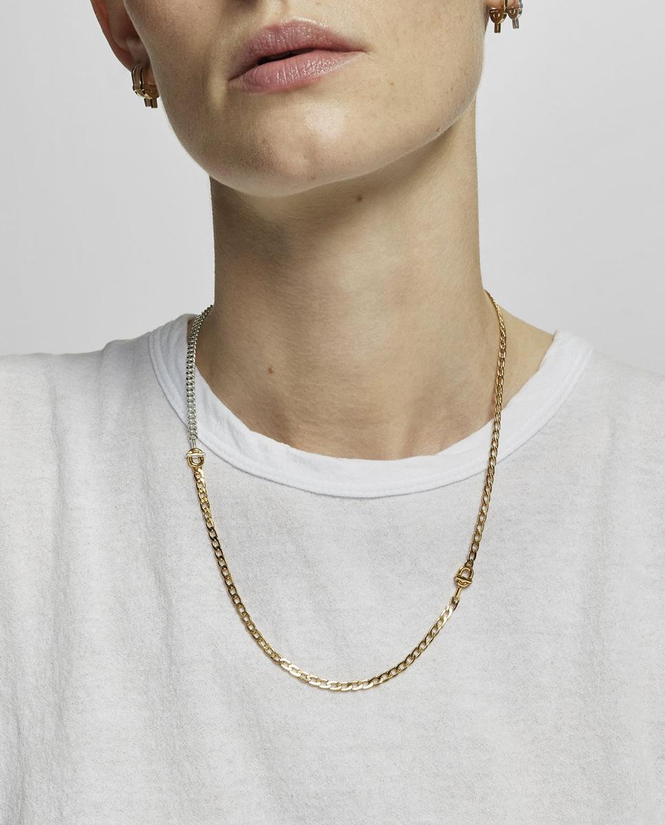 Pulsera de cadena manifesto bañada en oro 18 kt sobre plata - Dorado Dorado-5