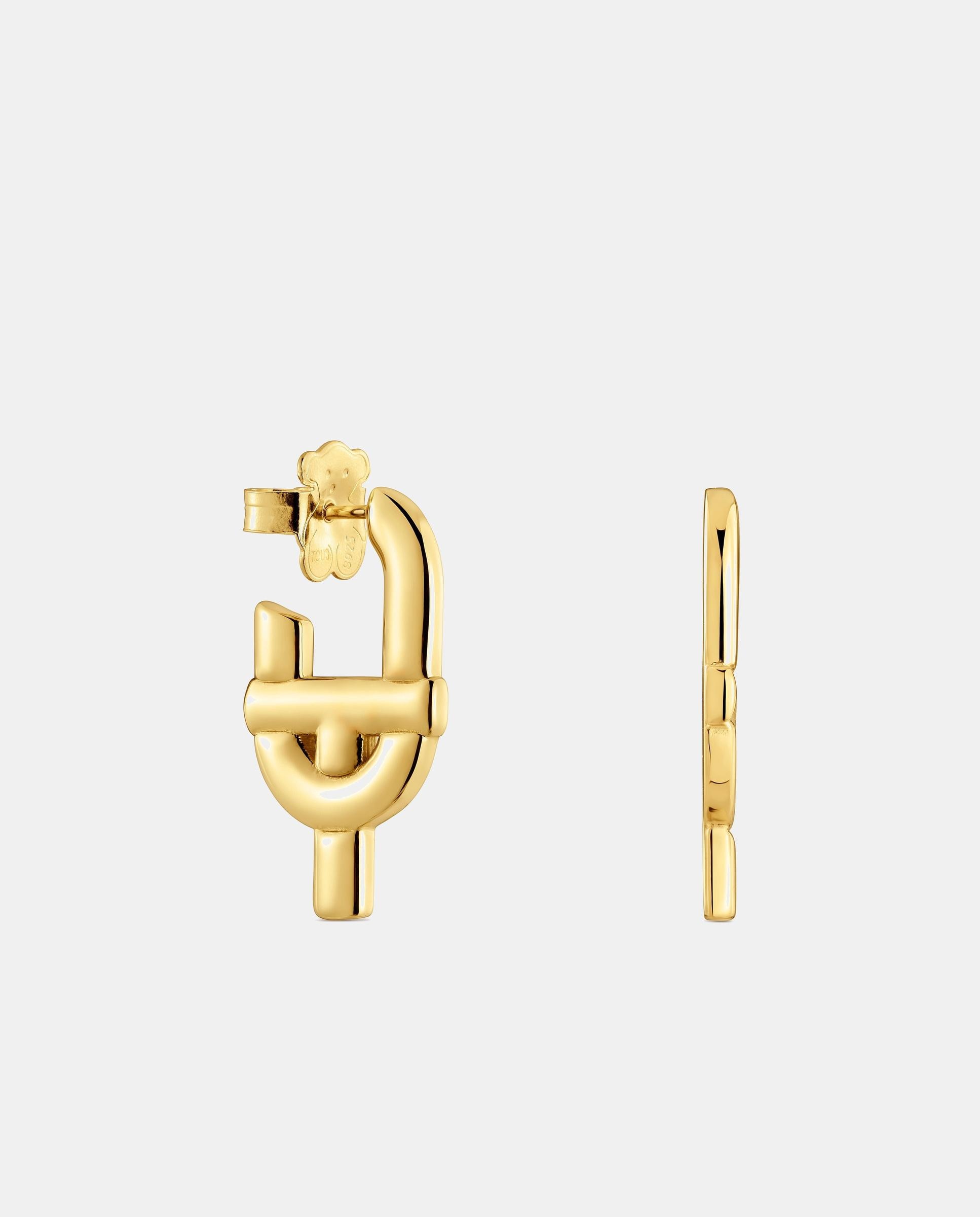 Pendientes manifesto grandes bañados en oro 18 kt sobre plata - Tous - Dorado Dorado-1